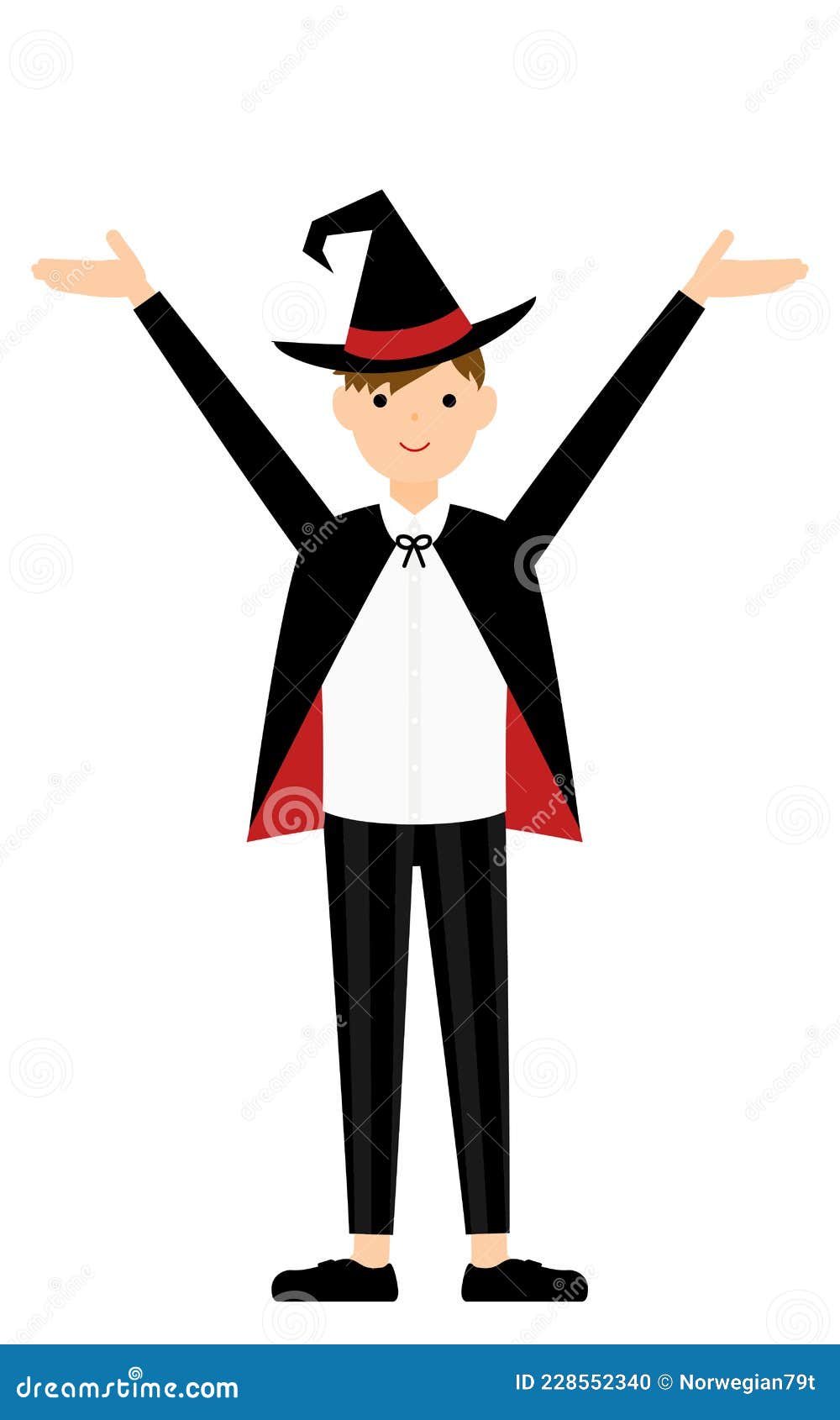 ハロウィンの仮装 魔法使い姿の男の子が両腕を上げるポーズ Stock Illustration Illustration Of Clothing Mantle ハロウィンの仮装 魔法使い姿の男の子が両腕を上げるポーズ Stock Illustration Illustration Of Clothing Mantle
