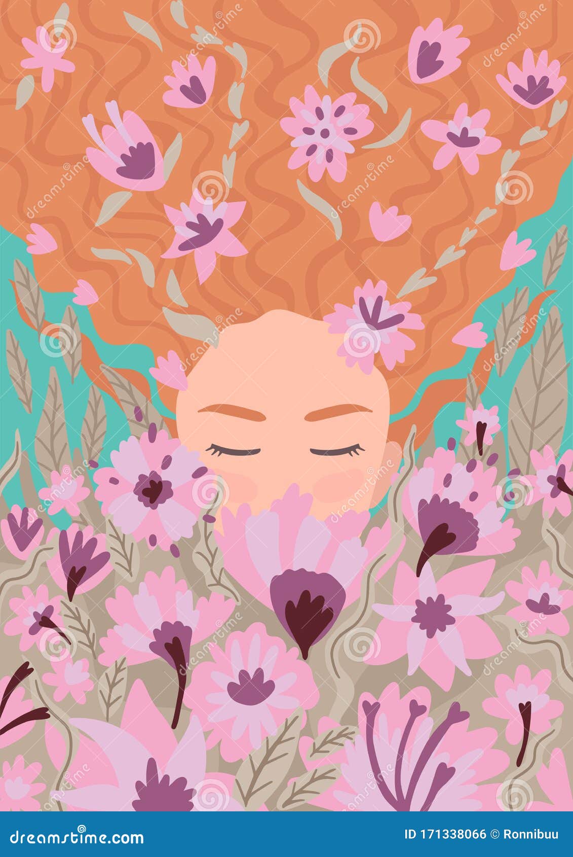 一位头发花草丛的女人的画像矢量插图向量例证 插画包括有方式 五颜六色 夫人 化妆用品 钞票 一位头发花草丛的女人的画像矢量插图向量例证 插画包括有方式 五颜六色 夫人 化妆用品 钞票
