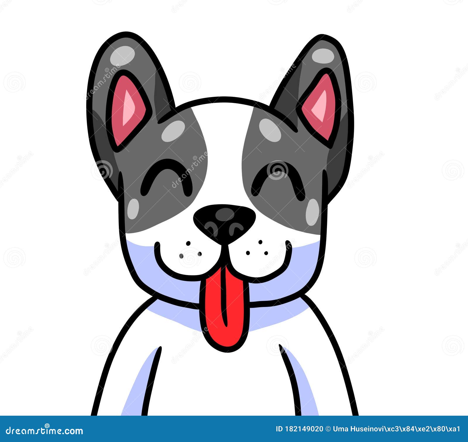 一只可爱的法国斗牛犬库存例证 插画包括有快乐 牛头犬 敬慕 似犬 滑稽 看板卡 例证