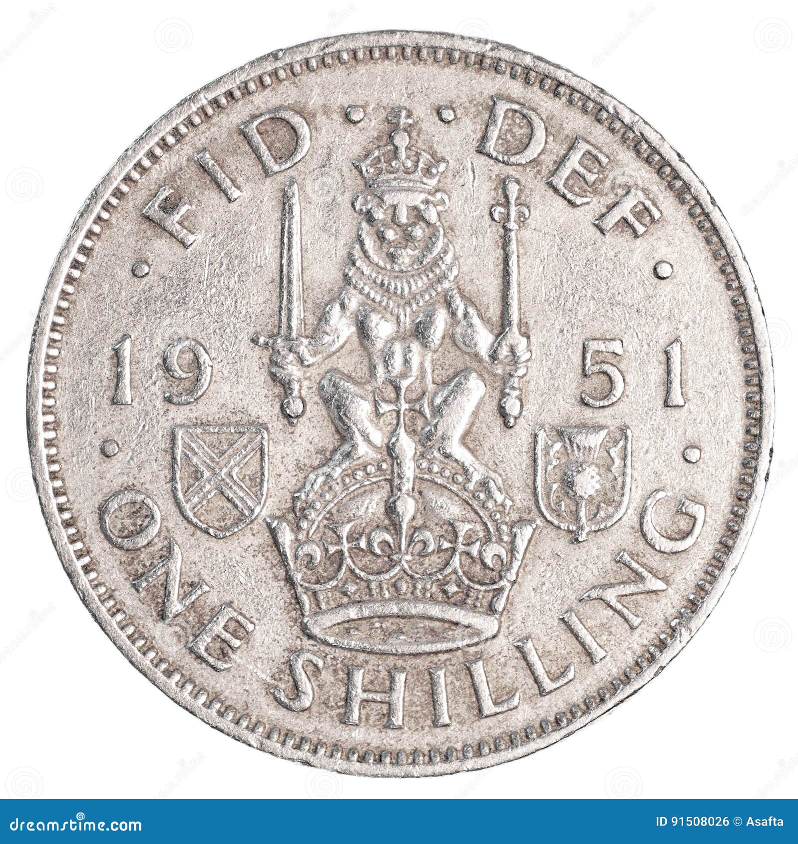 一枚老英国先令硬币库存照片. 图片包括有
