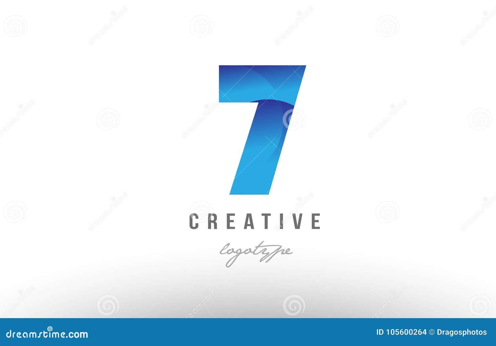7七蓝色梯度数字数字数字商标象设计向量例证 插画包括有符号 身分 图标 向量 公司 印刷术