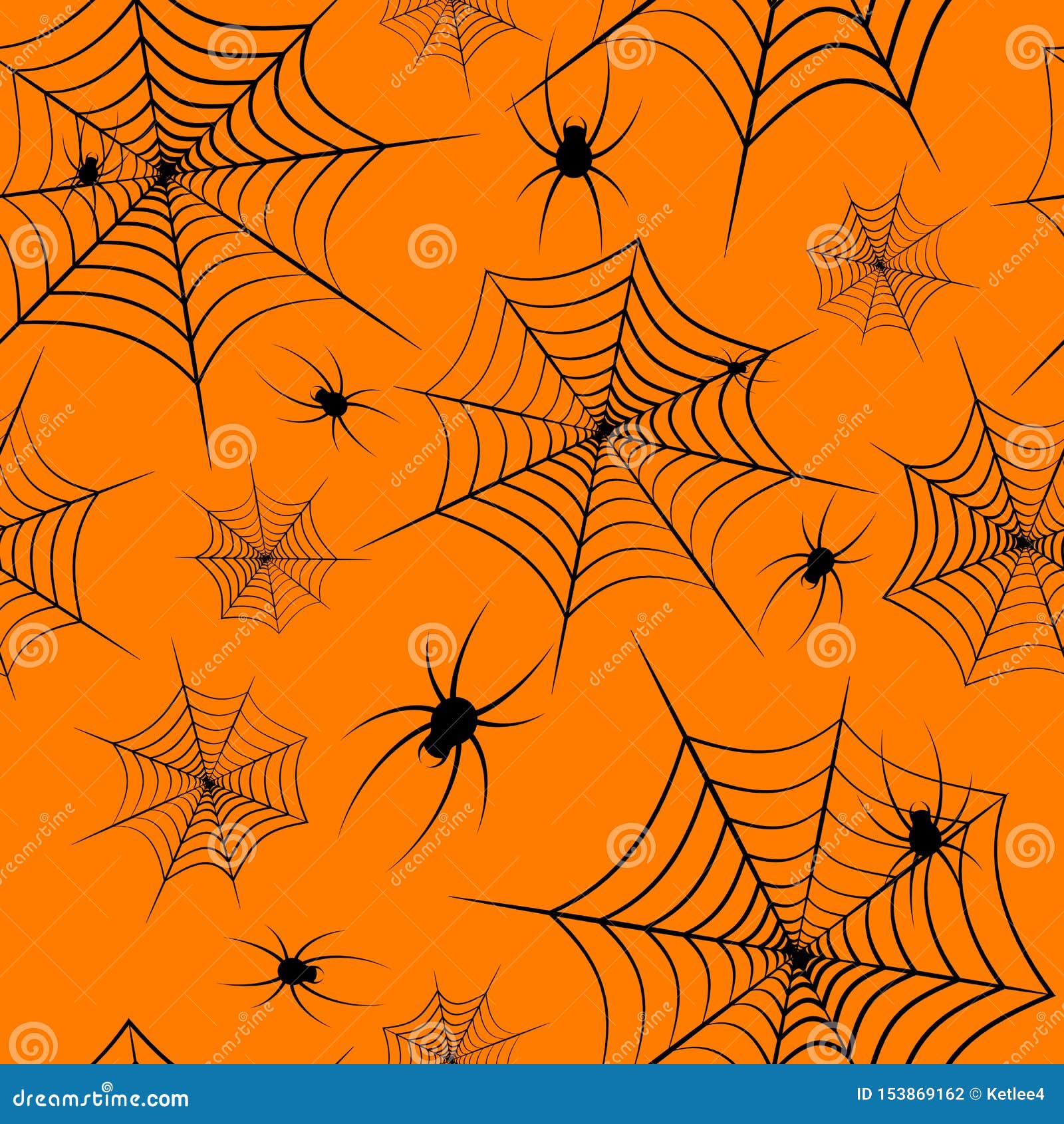 万圣节主题无缝图案橘色背景蜘蛛无缝图案壁纸创作背景向量例证 插画包括有标头 问候 橙色 恐怖