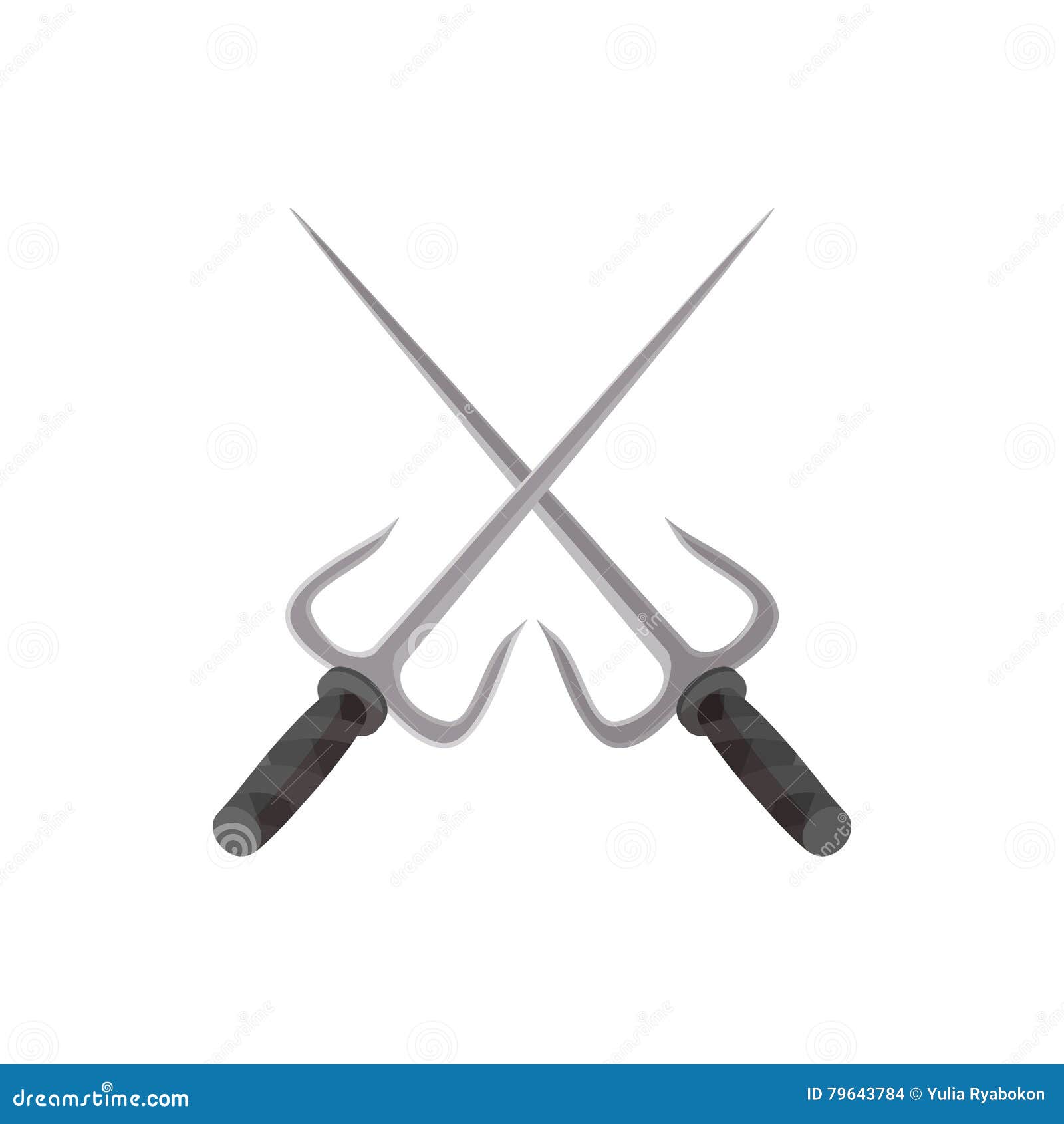 三叉戟ninja武器动画片象向量例证 插画包括有武士 符号 愤怒 图表 飞镖 异常分支