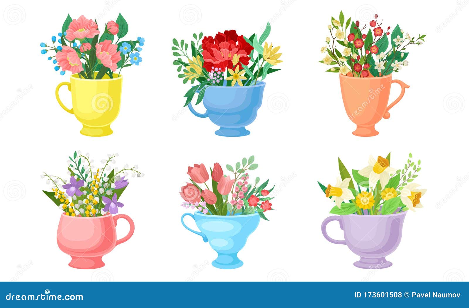 不同花瓶的花束与盆矢量集向量例证 插画包括有艺术 家庭 本质 有机 不同 华丽 例证