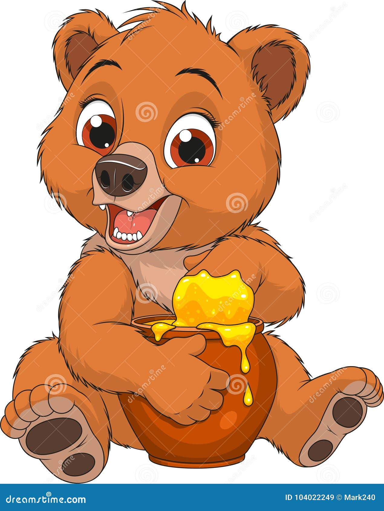 与一个罐的滑稽的熊蜂蜜向量例证 插画包括有与一个罐的滑稽的熊蜂蜜