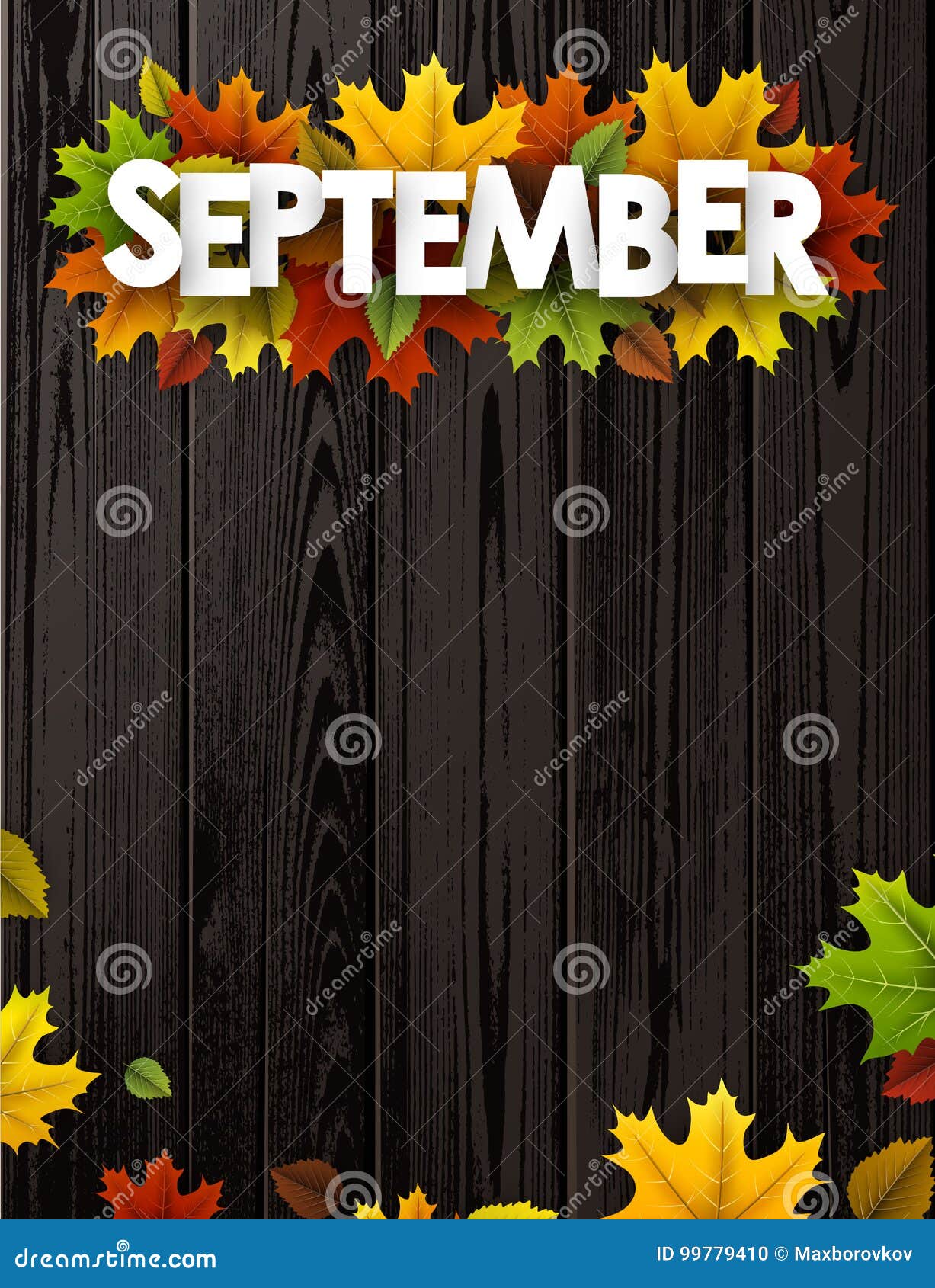 与五颜六色的叶子的9月背景向量例证 插画包括有本质 木头 秋天 装饰 自动驾驶仪 茶黄