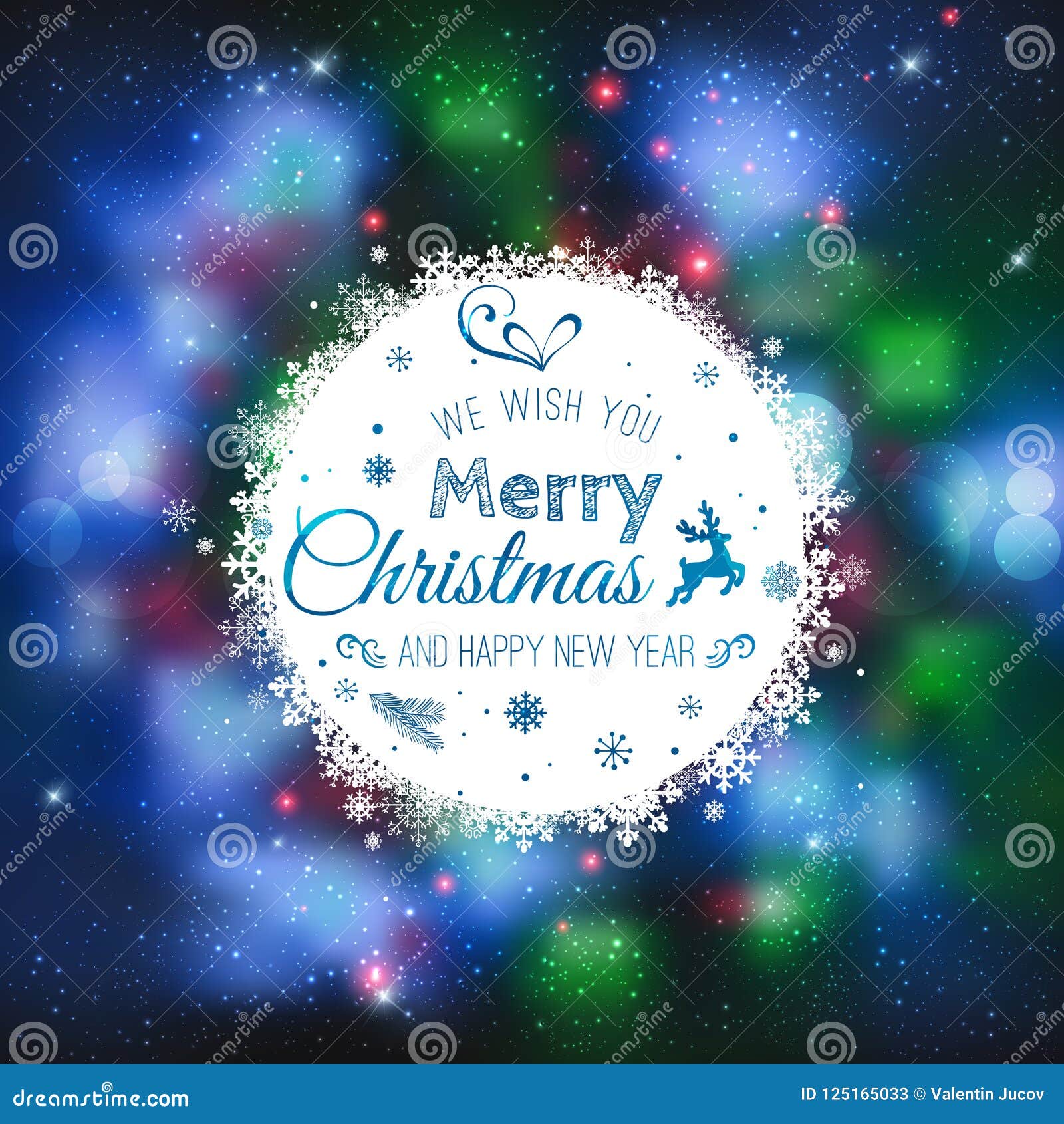 与印刷的圣诞节和新年卡片在发光的xmas背景库存例证 插画包括有与印刷的圣诞节和新年卡片在发光的xmas背景