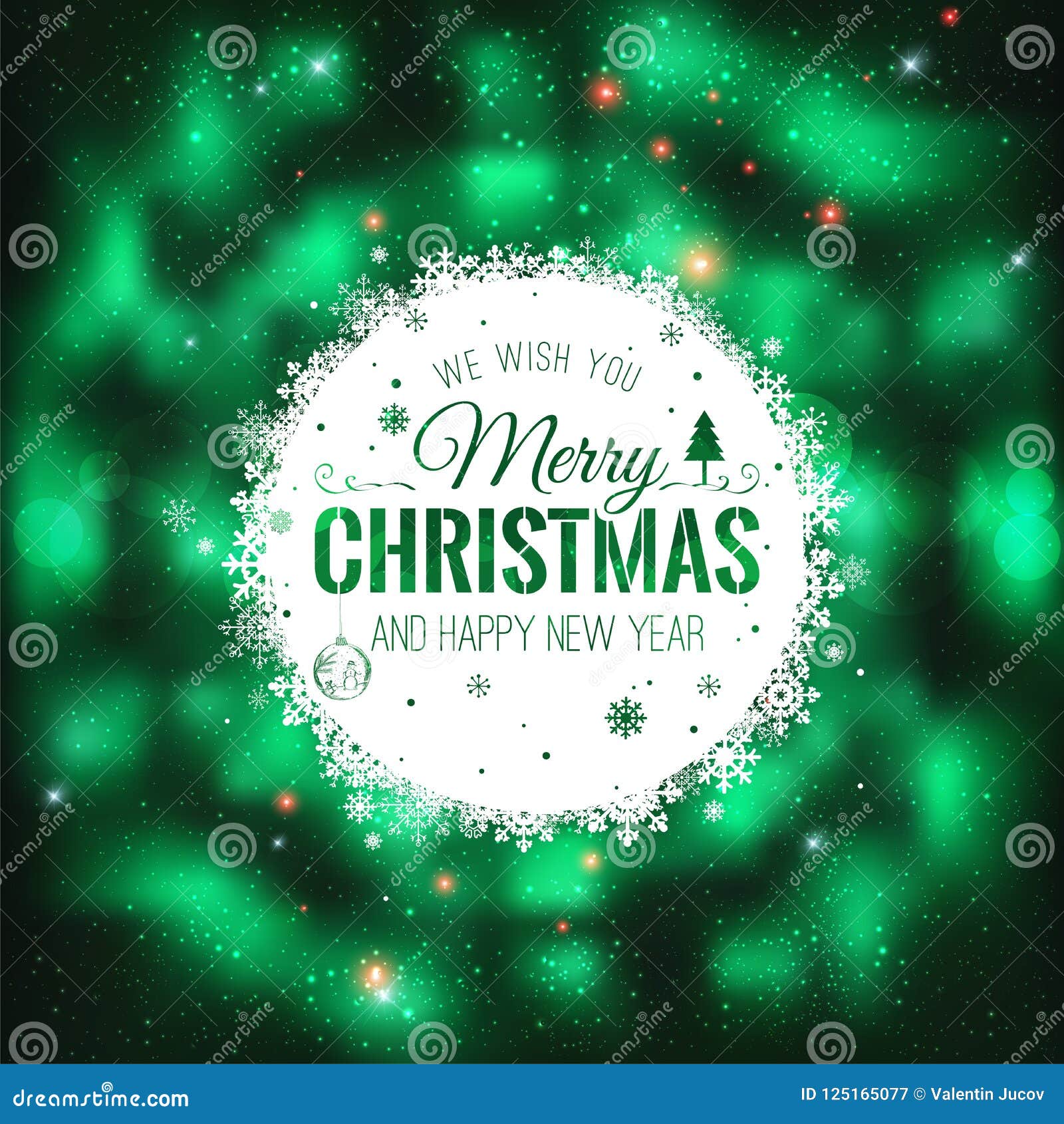 与印刷的圣诞节和新年卡片在发光的xmas背景库存例证 插画包括有与印刷的圣诞节和新年卡片在发光的xmas背景 125165077