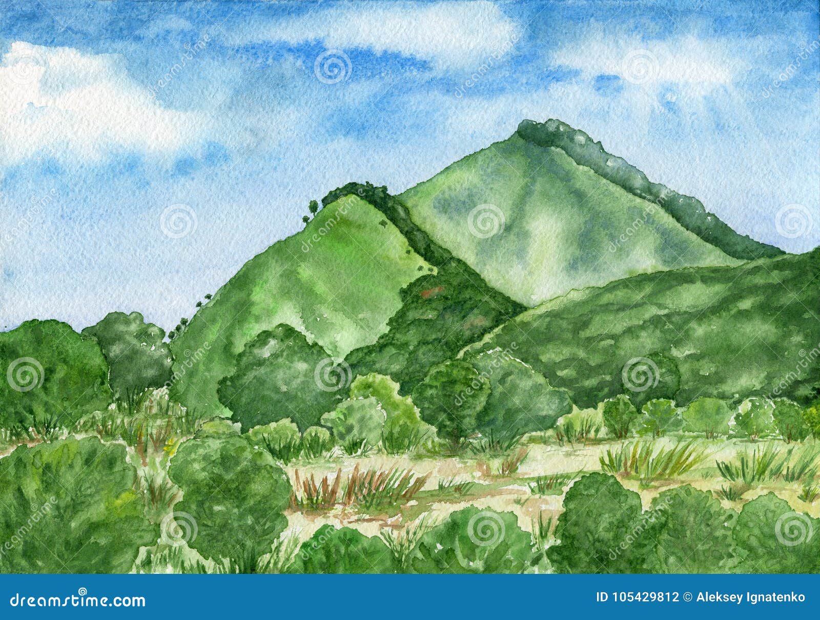 与山和森林的水彩风景绿色口气的库存例证 插画包括有孤独 手工制造 横向 看板卡 自然 背包 与山和森林的水彩风景绿色口气的库存例证 插画包括有孤独 手工制造 横向 看板卡 自然 背包