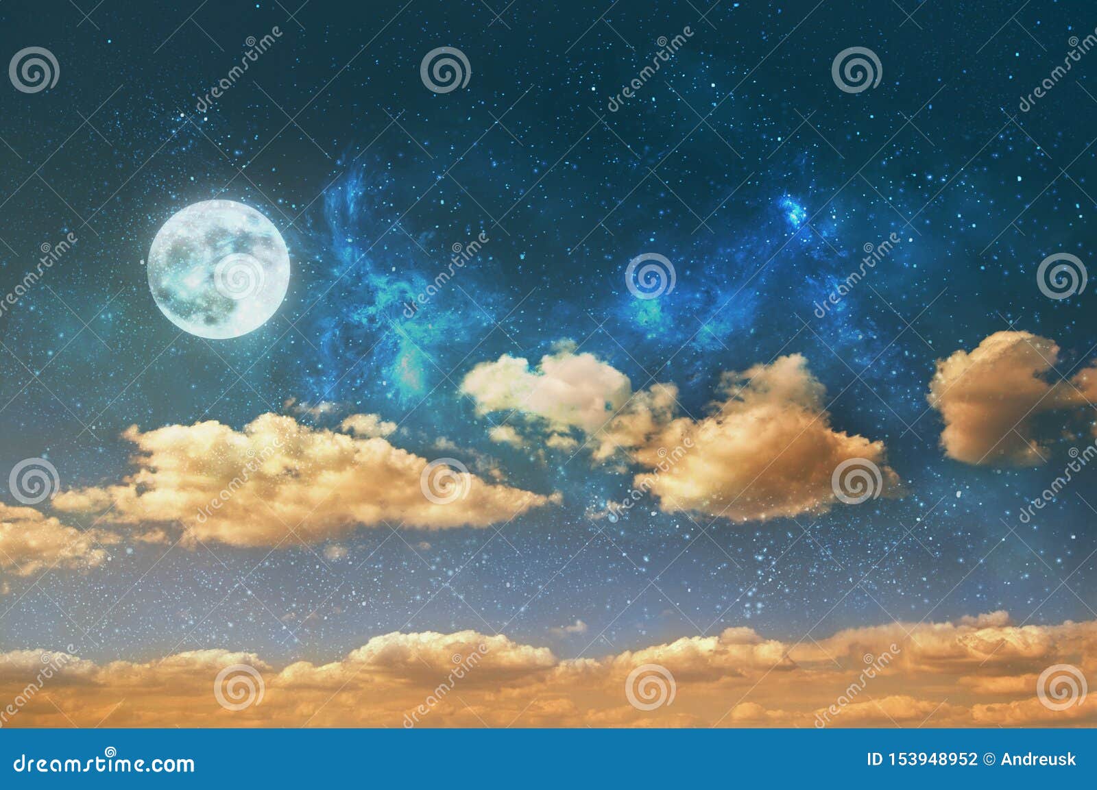 与星 月亮和云彩的夜空背景库存照片 图片包括有与星 月亮和云彩的夜空背景
