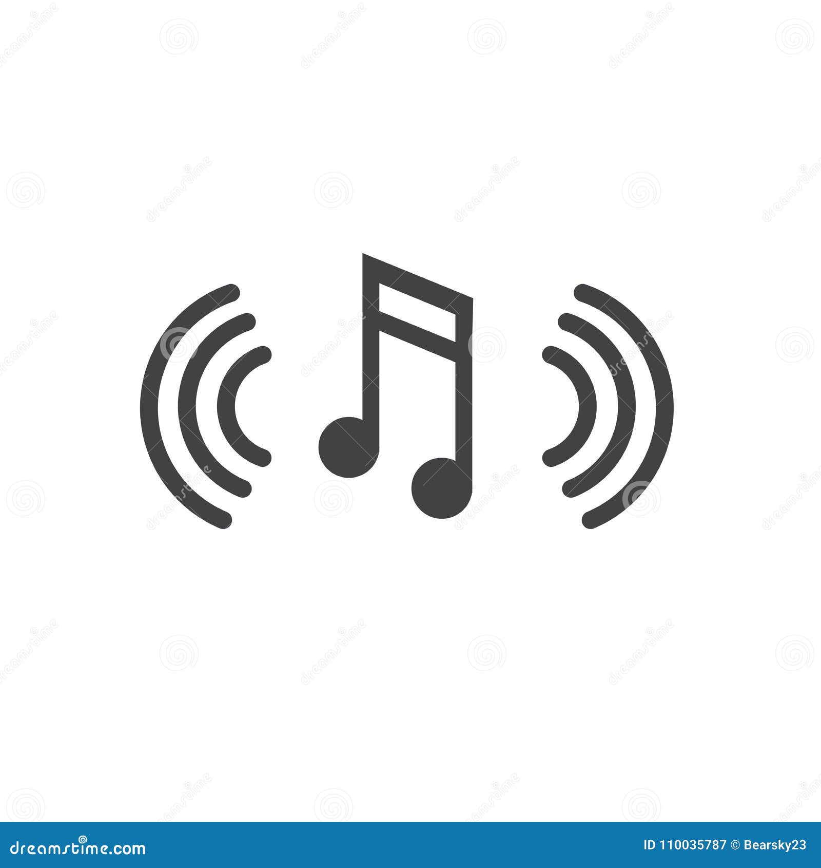 与表示音乐soundwave的声波象的音符是向量例证 插画包括有向量 附注 波形形式 倾听