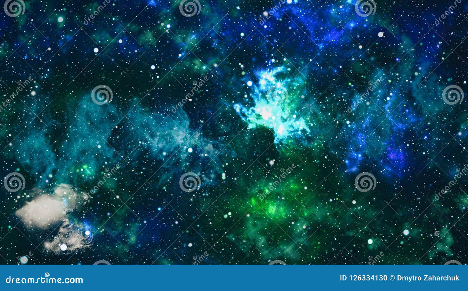与许多星的蓝色黑暗的夜空在空间背景的银河库存例证 插画包括有