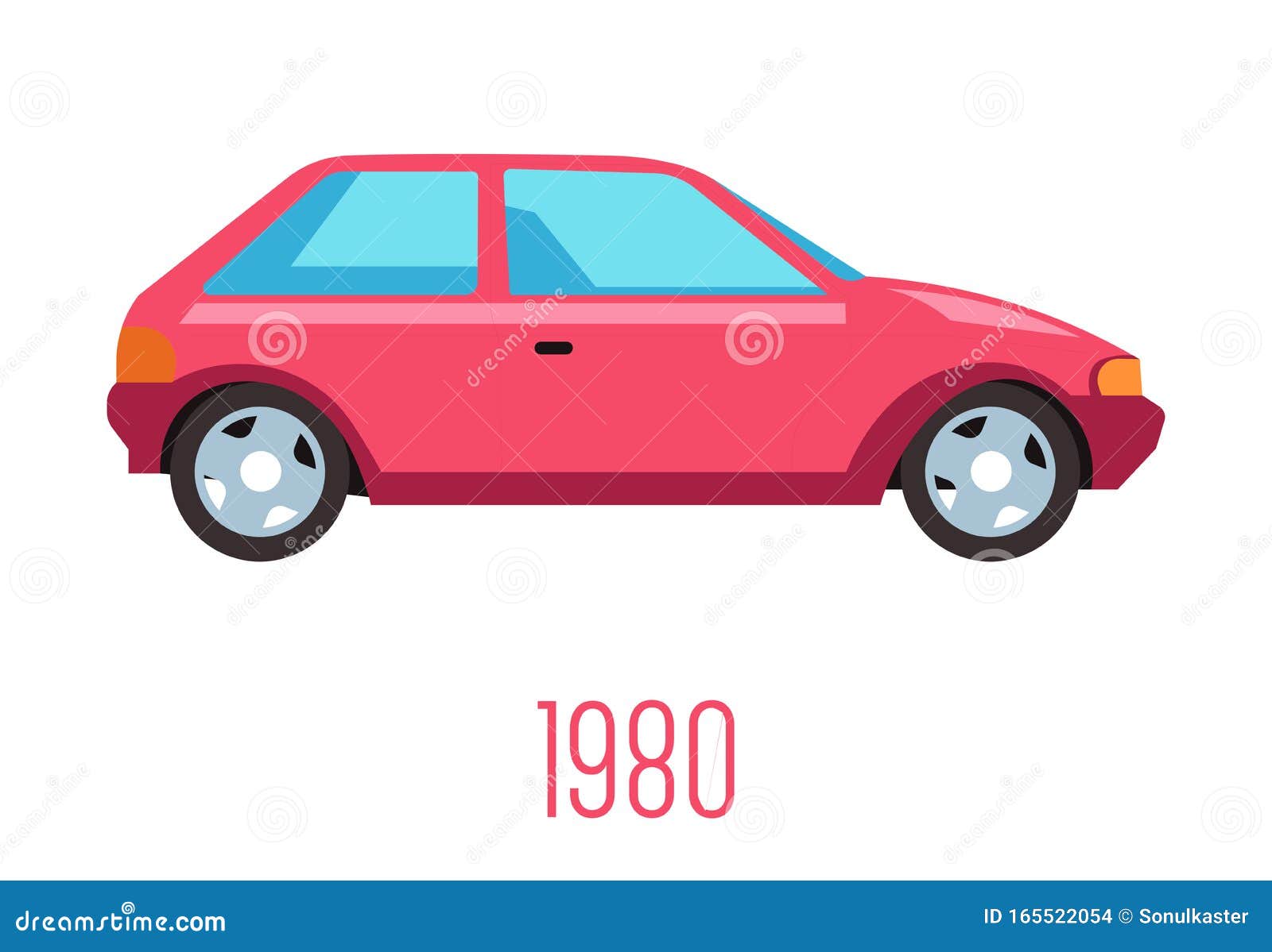 世纪80年代的汽车 带两门隔离图标 老爷车向量例证 插画包括有自动性 汽车 历史 设计