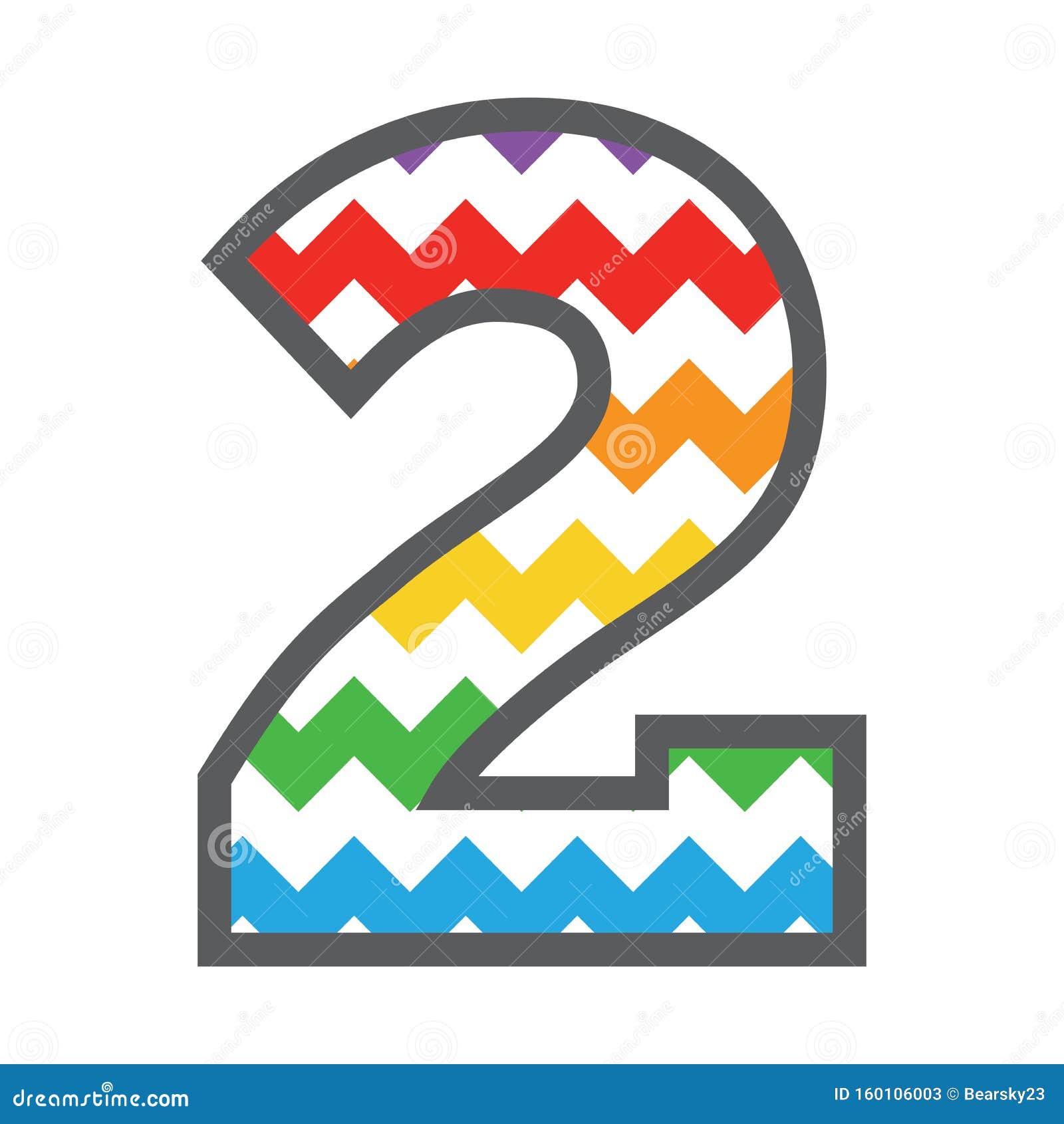 2个带彩色彩虹图案和灰色边框的chevron数字向量例证 插画包括有问候 苗圃 数字 之字形 2个带彩色彩虹图案和灰色边框的chevron数字向量例证 插画包括有问候 苗圃 数字 之字形