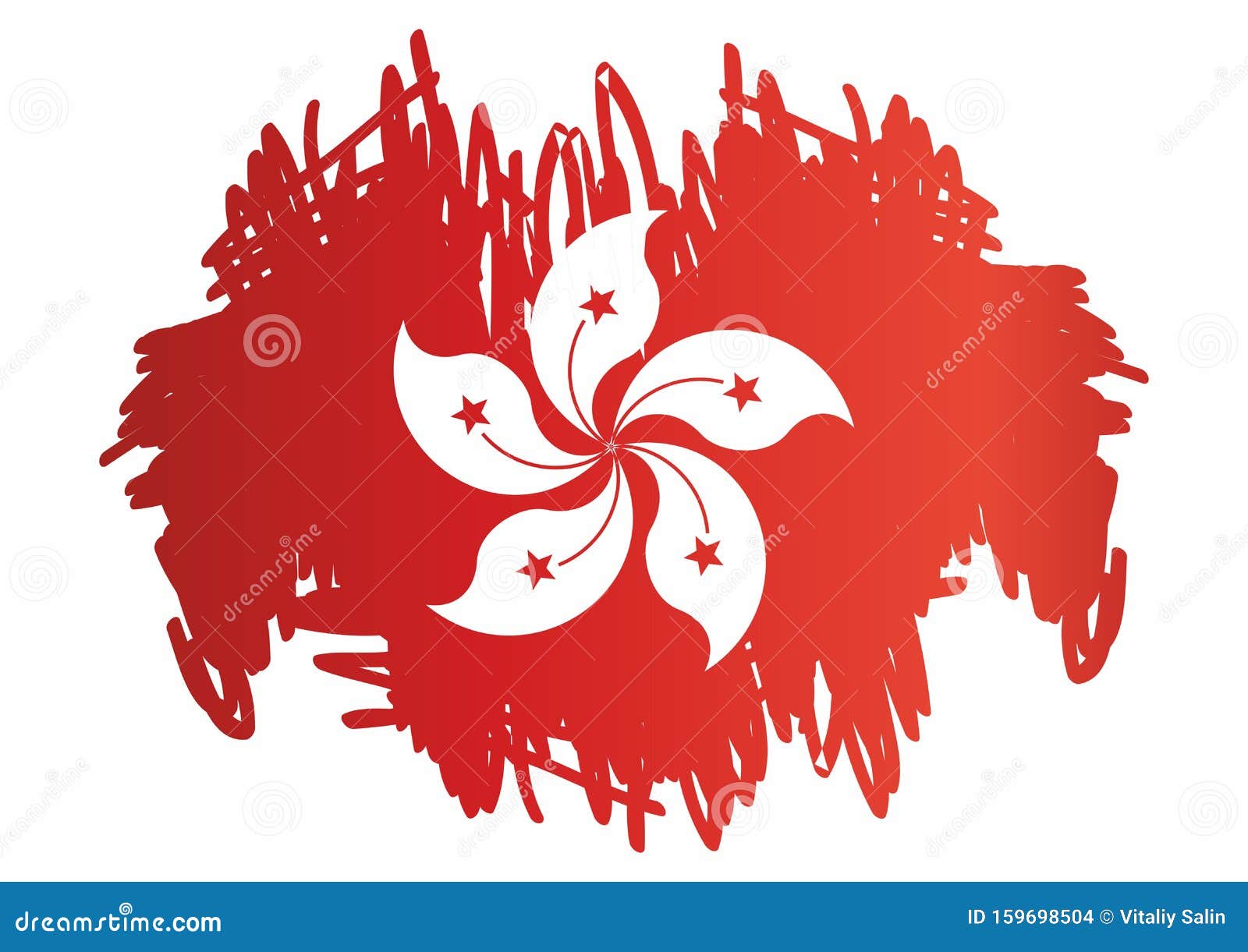 中华人民共和国香港特别行政区国旗奖品设计模板 正式文档向量例证 插画包括有