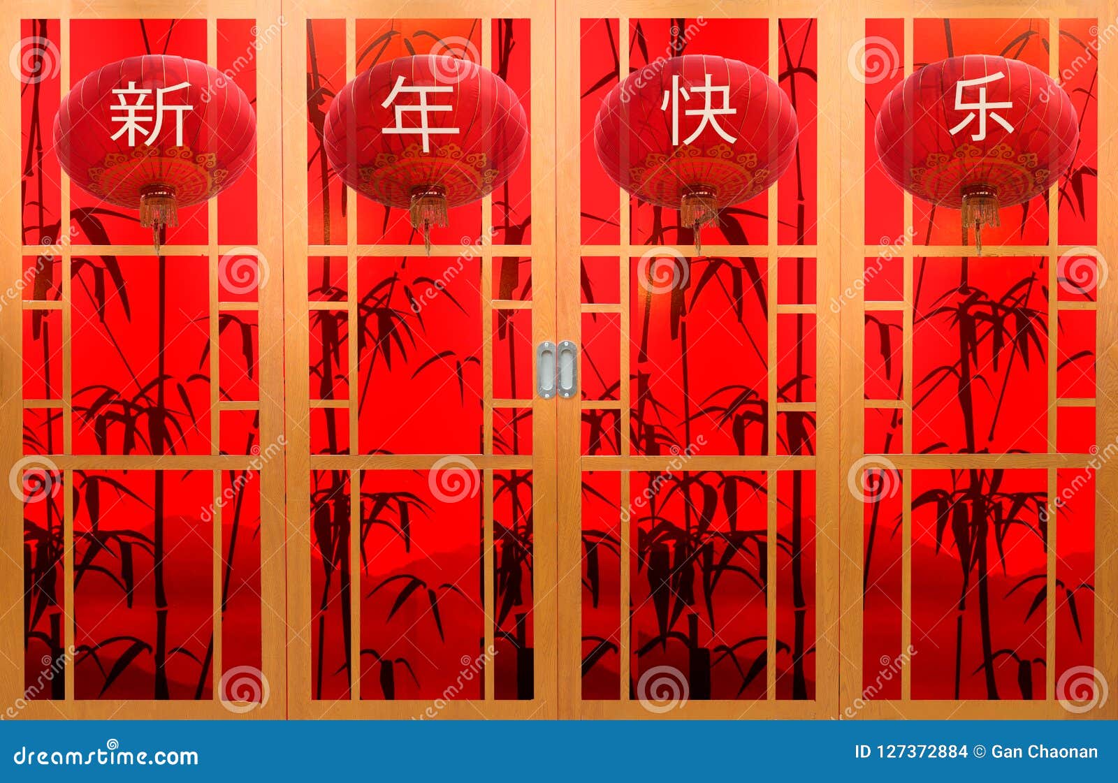 中国式木门 红色背景库存例证 插画包括有 中国式木门 红色背景库存例证 插画包括有