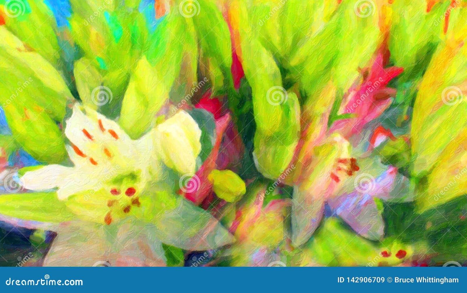 五颜六色的抽象花 油画样式库存例证 插画包括有艺术 图象 表现主义 抽象 绘画 印象派