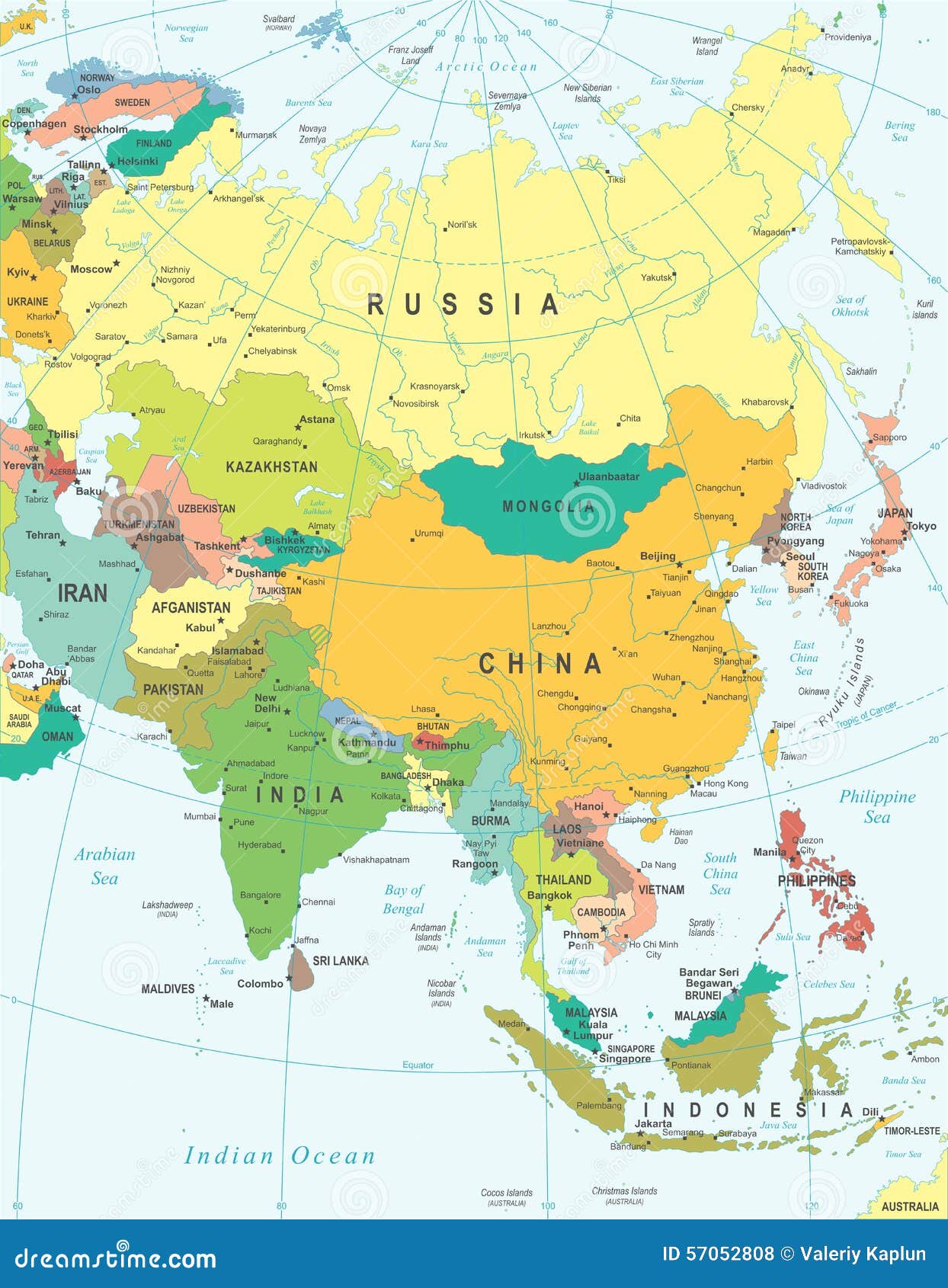 地图 亚洲-地图-例证上色和栅格向量例证. 插画包括有城市, 巴基斯坦, 卡扎克斯坦, 映射, 地产, 详细- 57052808