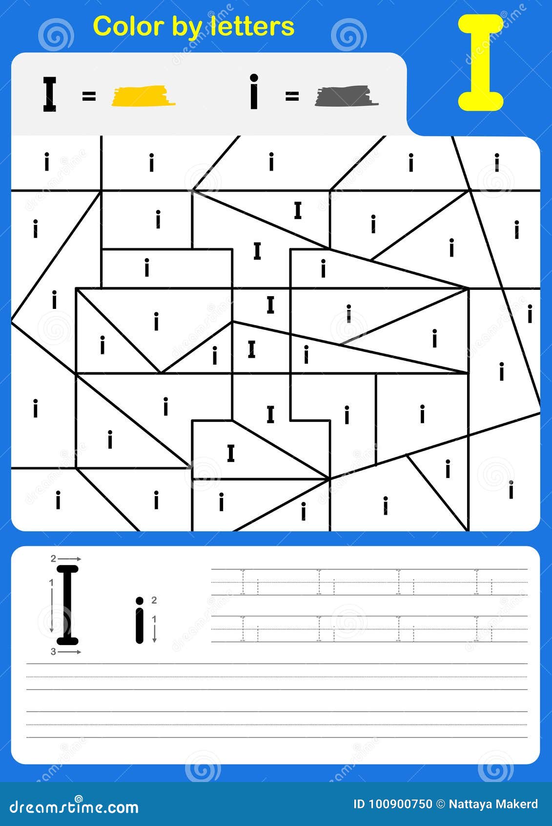 以书信形式上色字母表活页练习题 颜色和文字向量例证 插画包括有