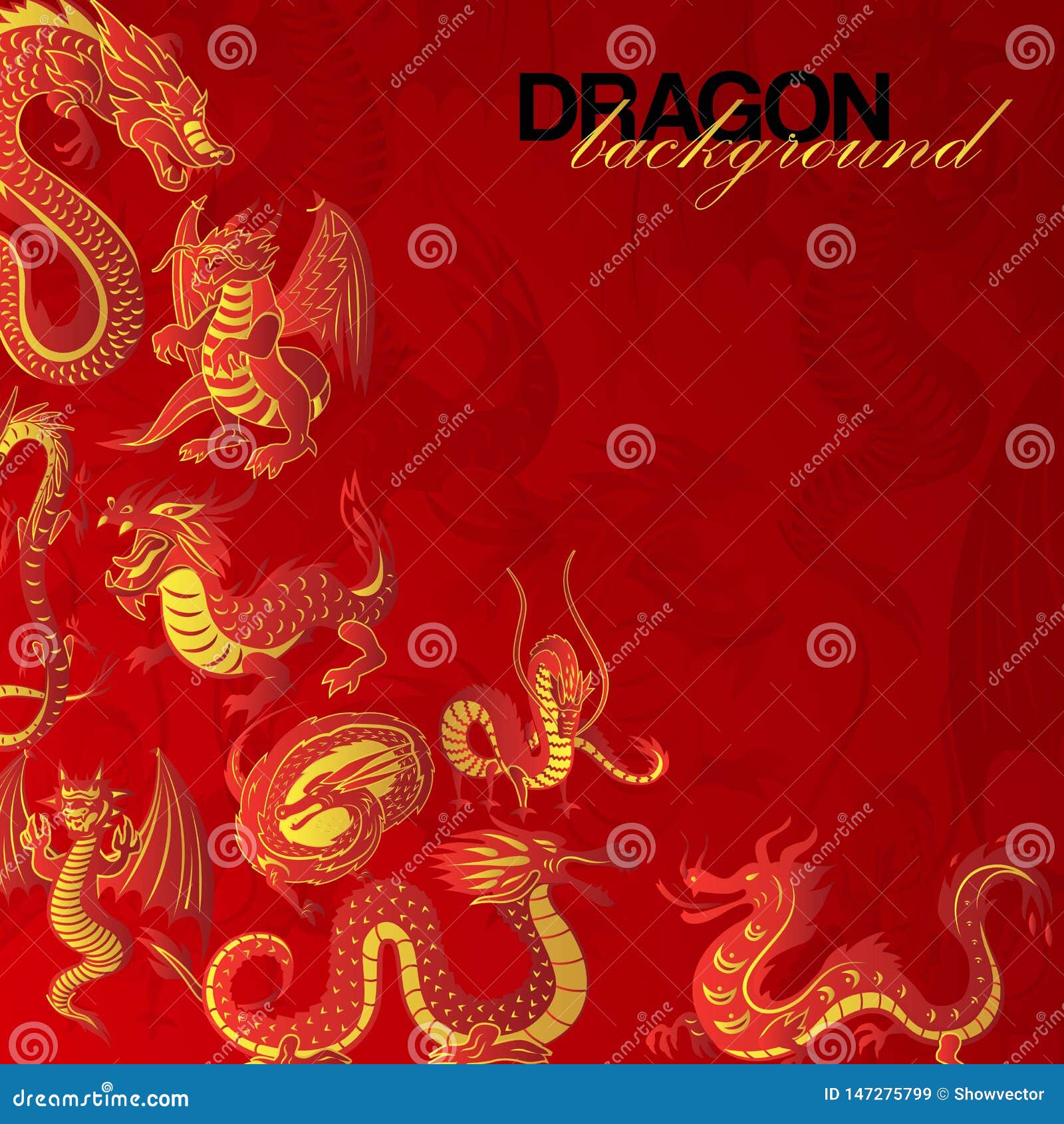 传统朱红色的龙背景横幅传染媒介例证中国神话传奇人物?? 向量例证