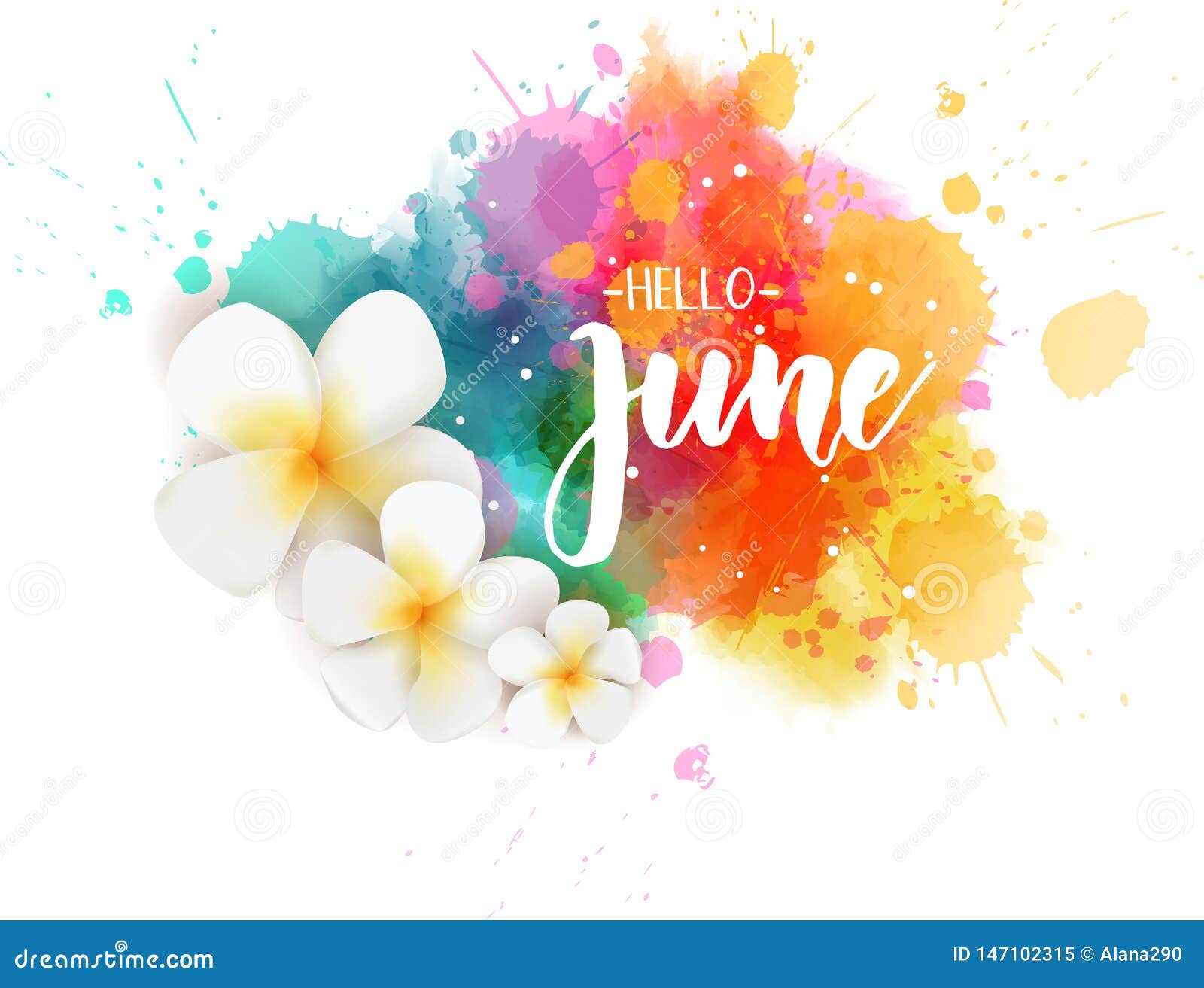 你好6月 花卉夏天概念背景向量例证 插画包括有