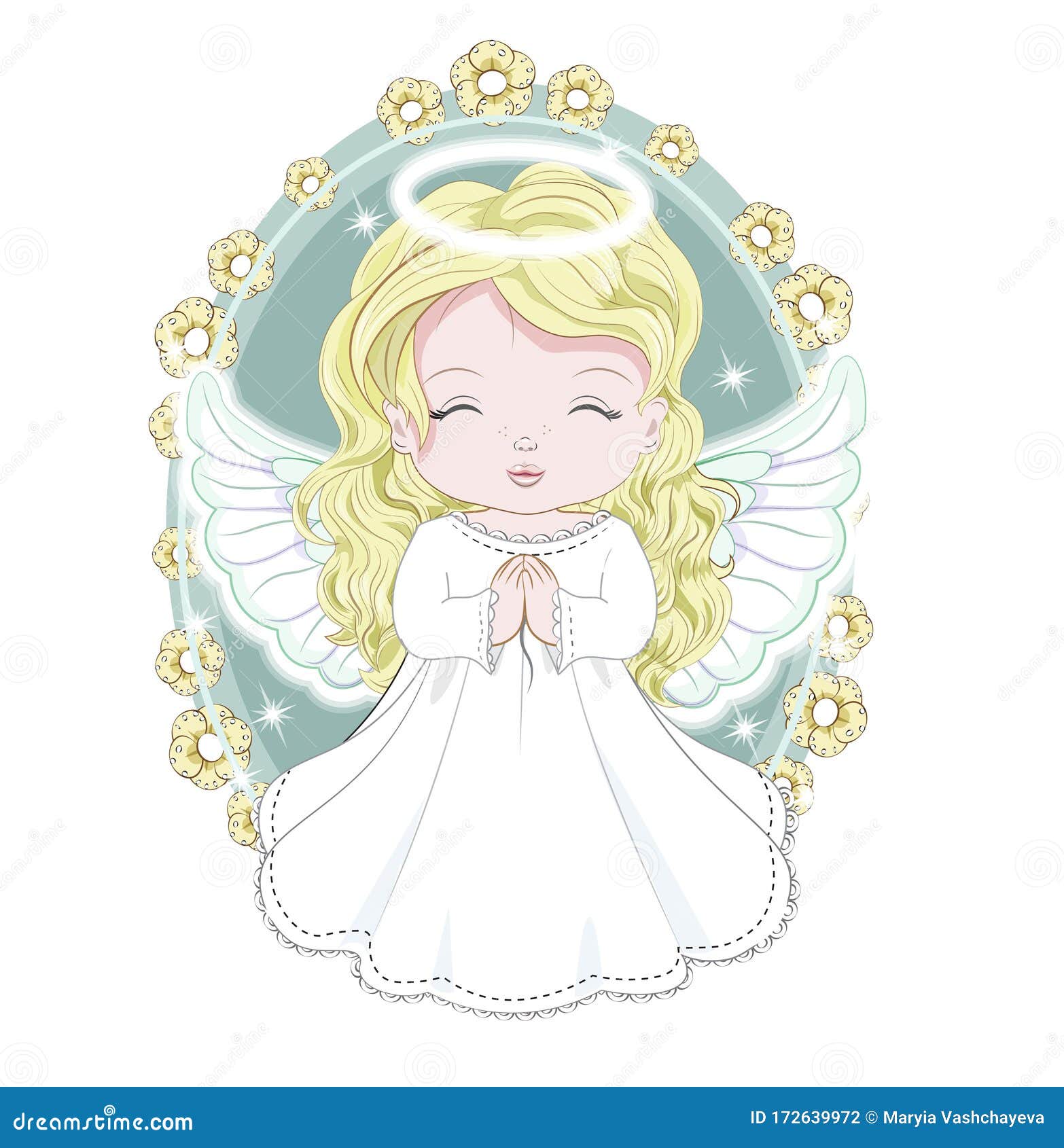 假日天使向量例证 插画包括有女性 敬慕 逗人喜爱 婴孩 竹子 字符 天使 幻想 动画片