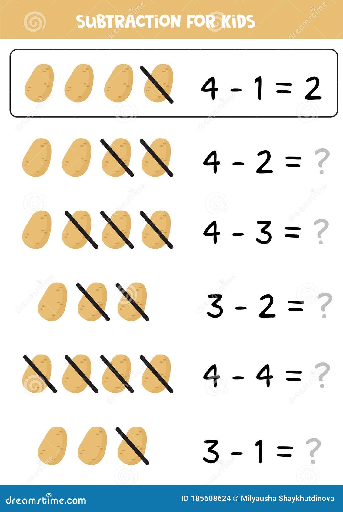 儿童减法卡通土豆数学游戏向量例证 插画包括有了解 教育 工厂 可打印 食物 幼稚园 儿童减法卡通土豆数学游戏向量例证 插画包括有了解 教育 工厂 可打印 食物 幼稚园