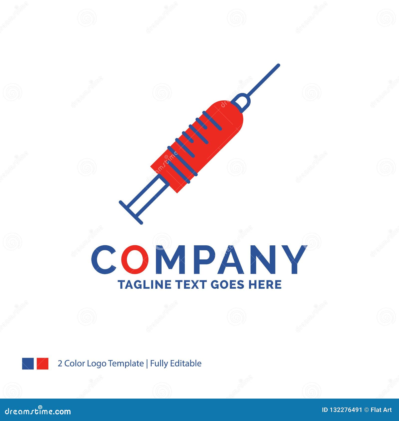 公司名称注射器的 射入 疫苗 针商标设计向量例证 插画包括有
