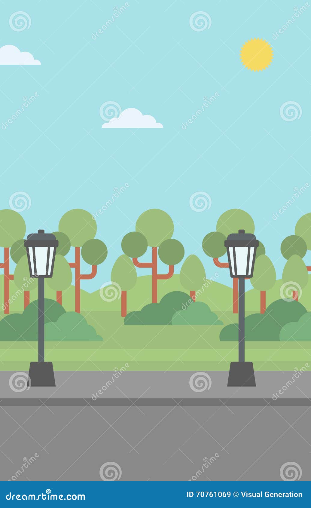 公园背景有街灯的向量例证 插画包括有 公园背景有街灯的向量例证 插画包括有