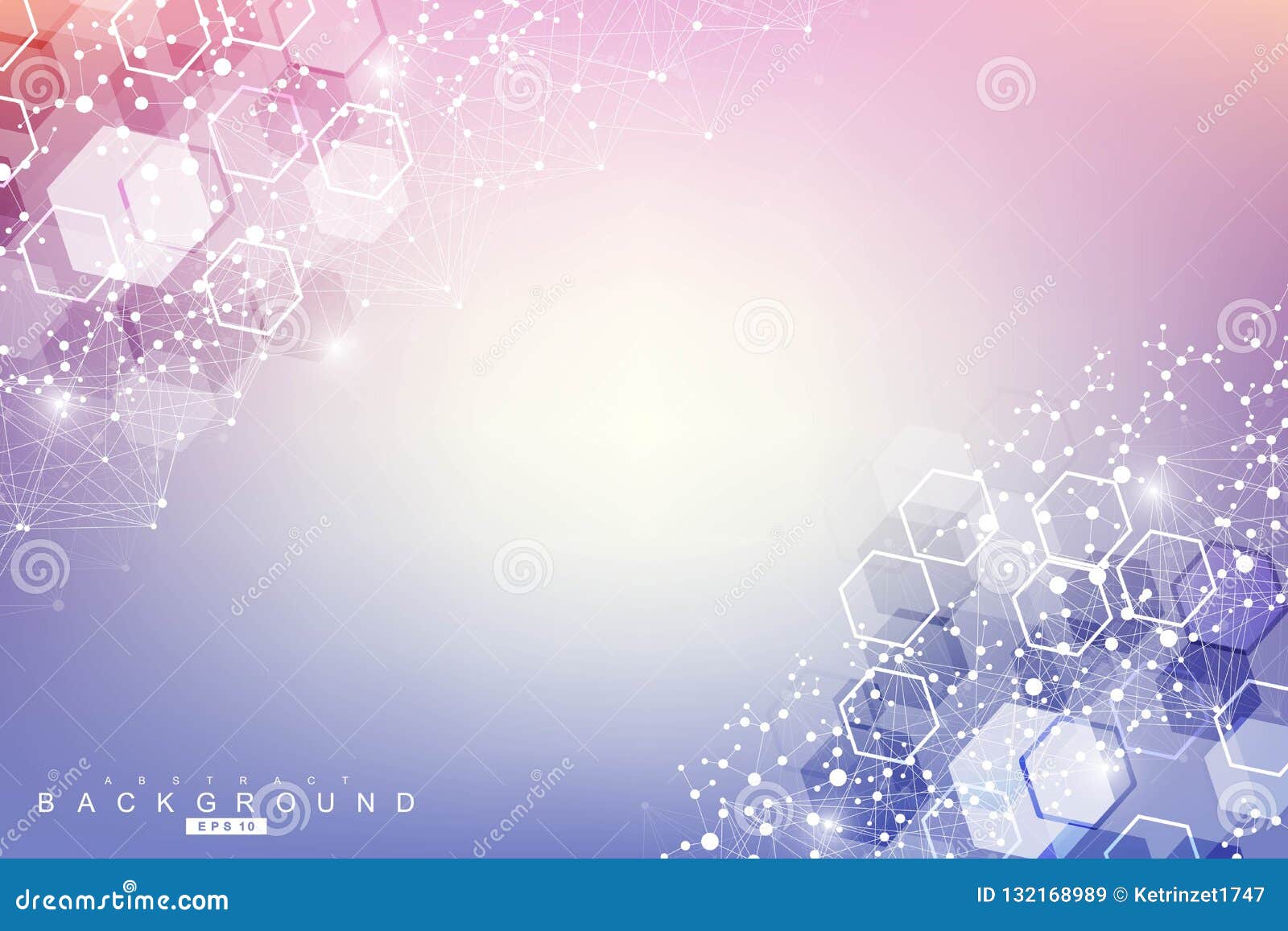 六角抽象的背景大数据形象化全球网络连接医疗 技术 科学向量例证 插画包括有