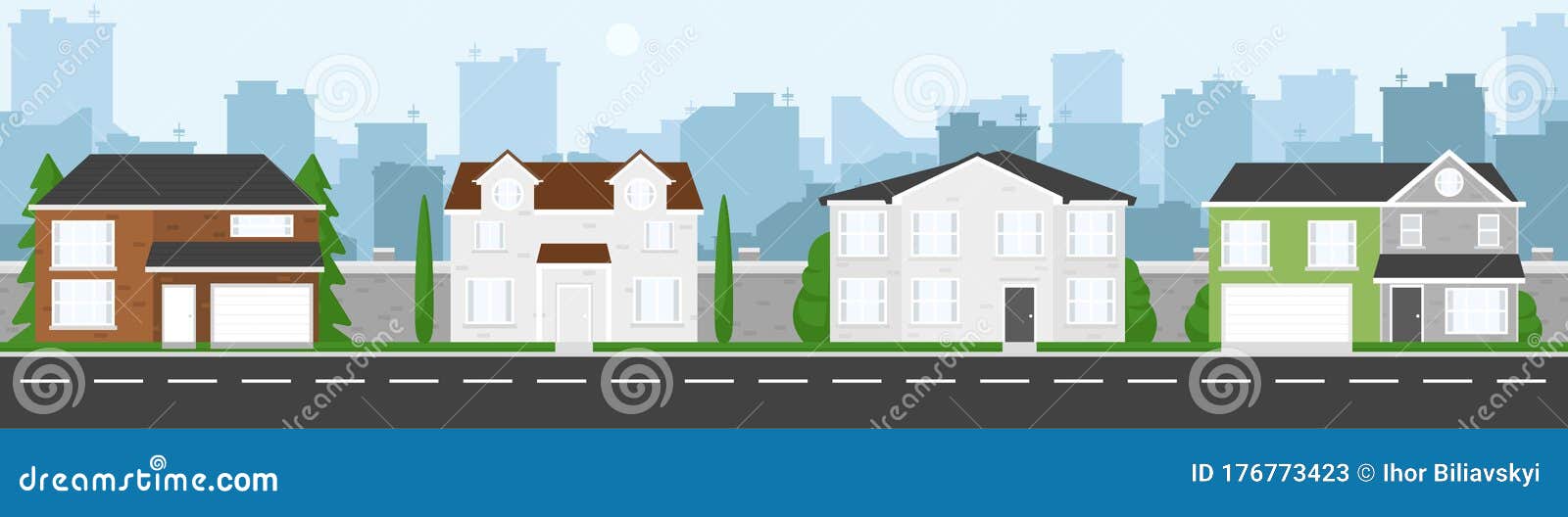 具有房屋 树木 道路和城市轮廓的城市景观的高质量水平背景游戏的简单2d背景向量例证 插画包括有概念 背包 具有房屋 树木 道路和城市轮廓的城市景观的高质量水平背景游戏的简单2d背景向量例证 插画包括有概念 背包