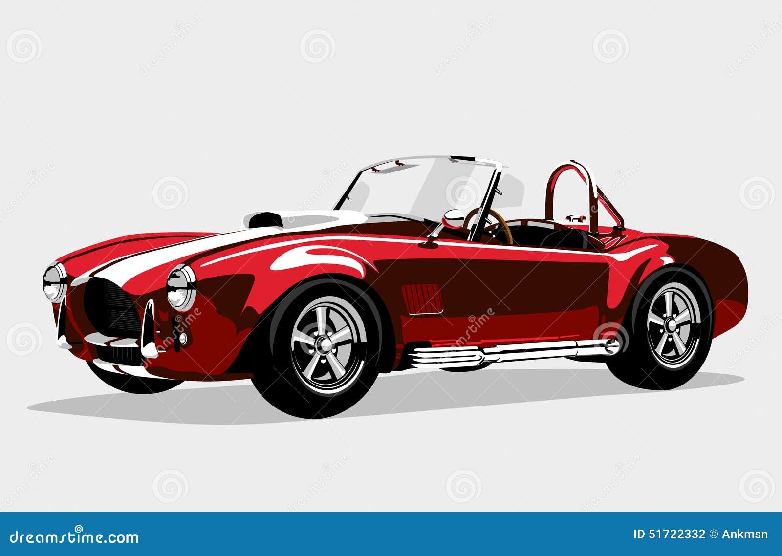 经典体育红色汽车ac谢尔比眼镜蛇跑车向量例证 插画包括有高雅 跑车 减速火箭 红色 汽车
