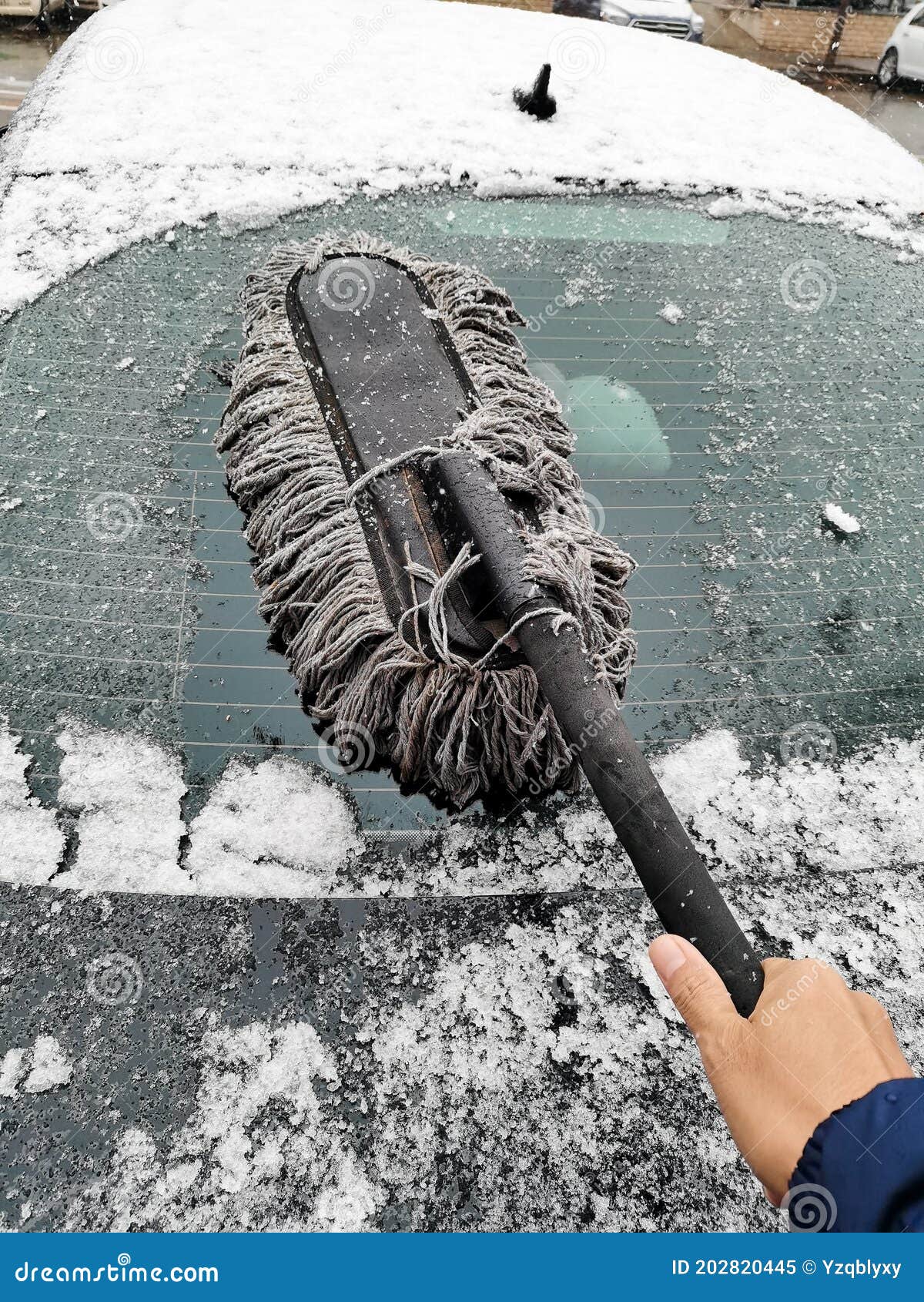 冬天用刷子把车窗扫雪库存图片 图片包括有清洁 视窗 冬天 转移 去除 挡风玻璃 现有量 445