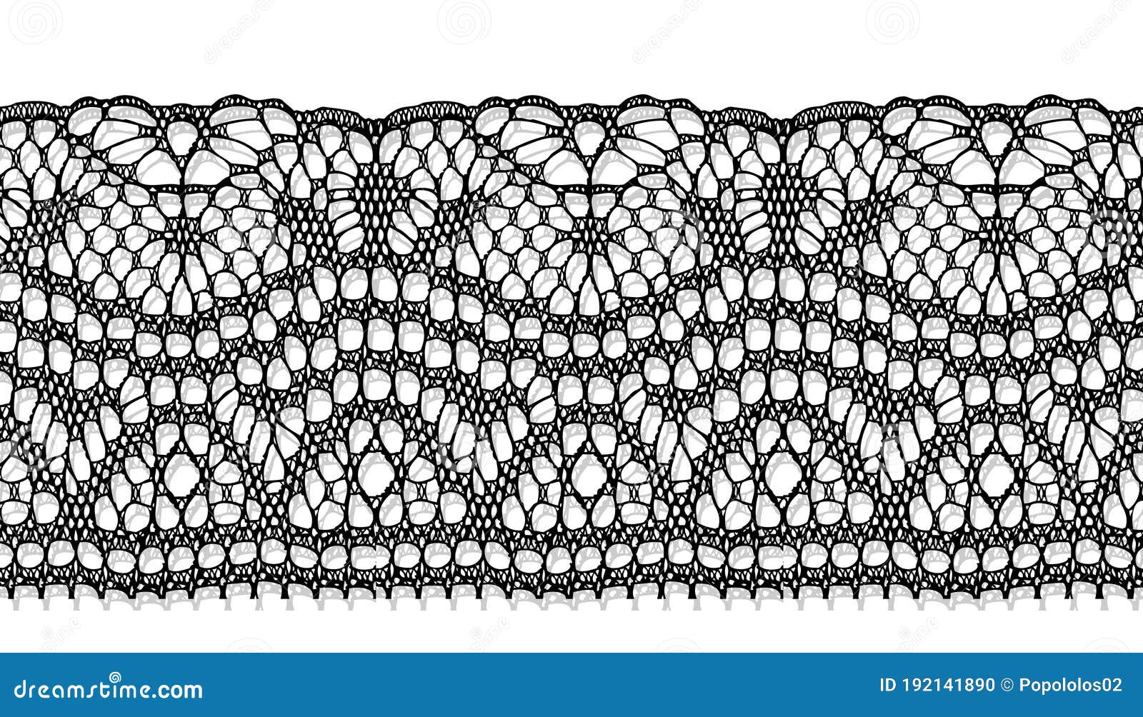 Trim Lace Ribbon for Decorating .Jacquard Mesh Lace Fabric.Vector seamless  pattern. Stock Vector