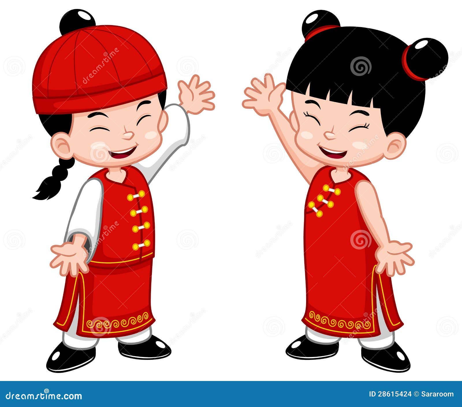 动画片中国人孩子向量例证 插画包括有动画片中国人孩子