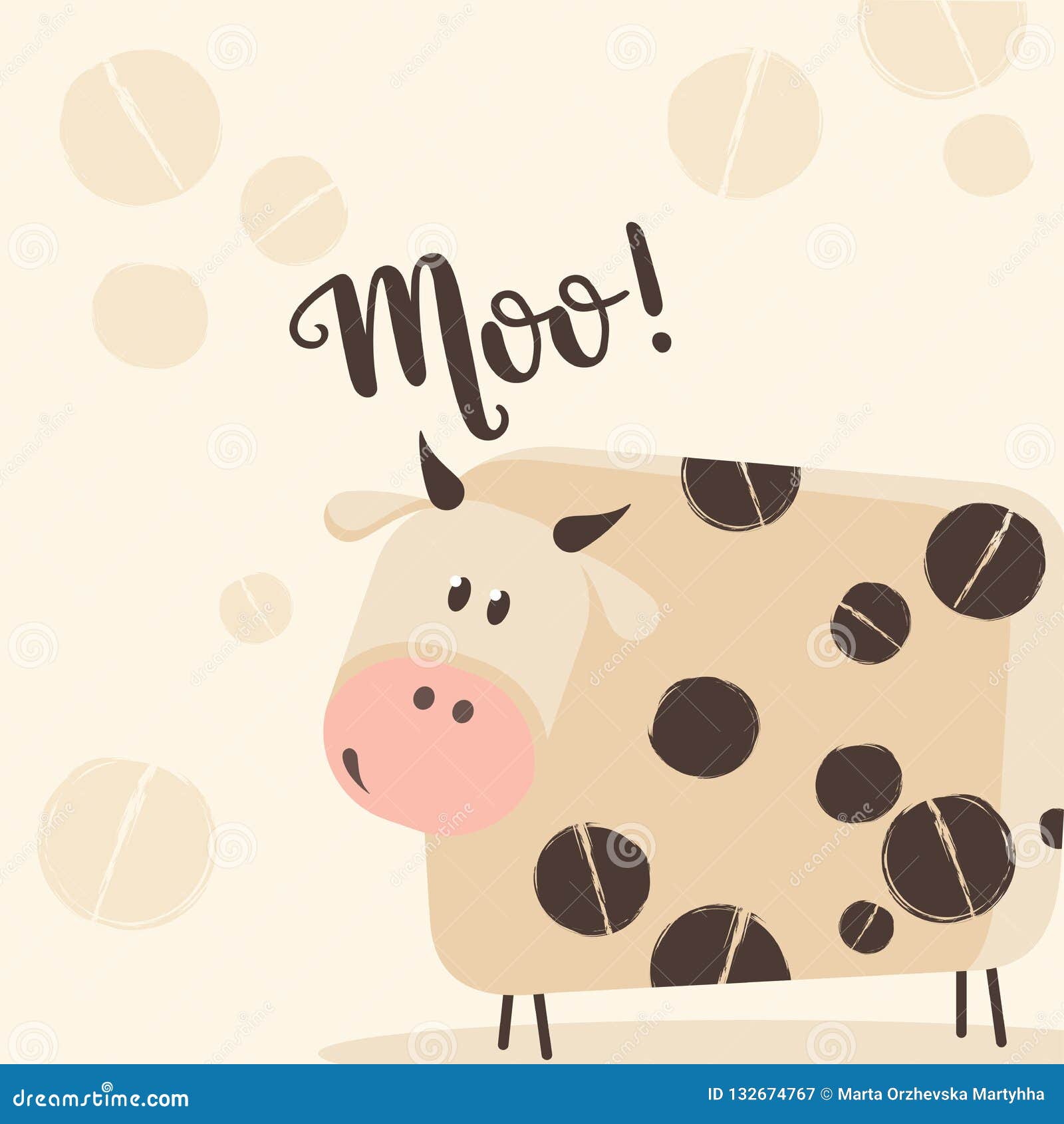 动画片母牛的例证moo 向量例证 插画包括有乐趣 逗人喜爱 例证 副食品 农场 食物