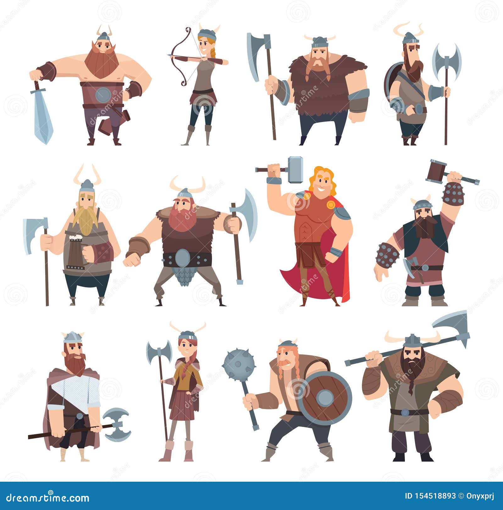 北欧海盗动画片斯堪的纳维亚mythologyy字符挪威服装北欧海盗战士男性和女性传染媒介例证向量例证 插画包括有战斗机 有历史
