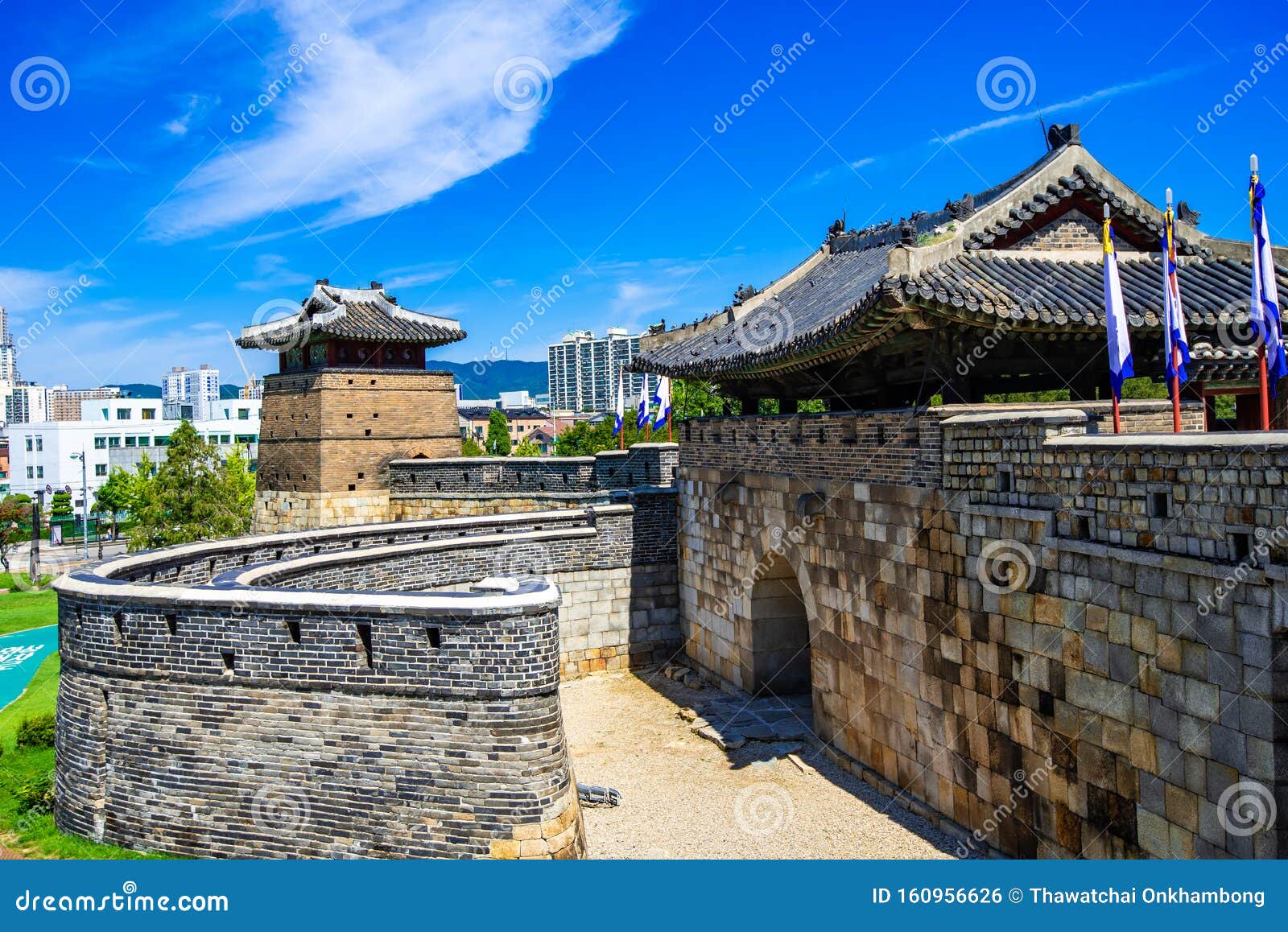 华城水原城是韩国水原首尔市中心的围墙库存照片 图片包括有寺庙 韩国 吸引力 遗产 镇痛药