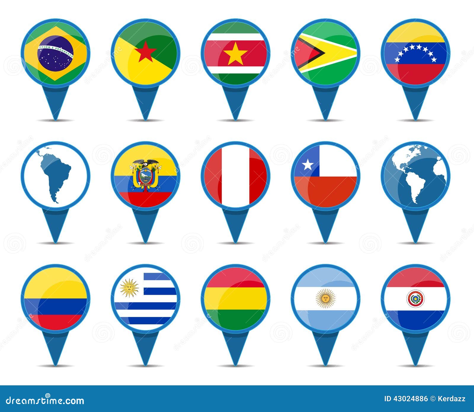 南美国旗向量例证 插画包括有秘鲁 图象 流星锤 法国 映射 委内瑞拉 按钮 厄瓜多尔