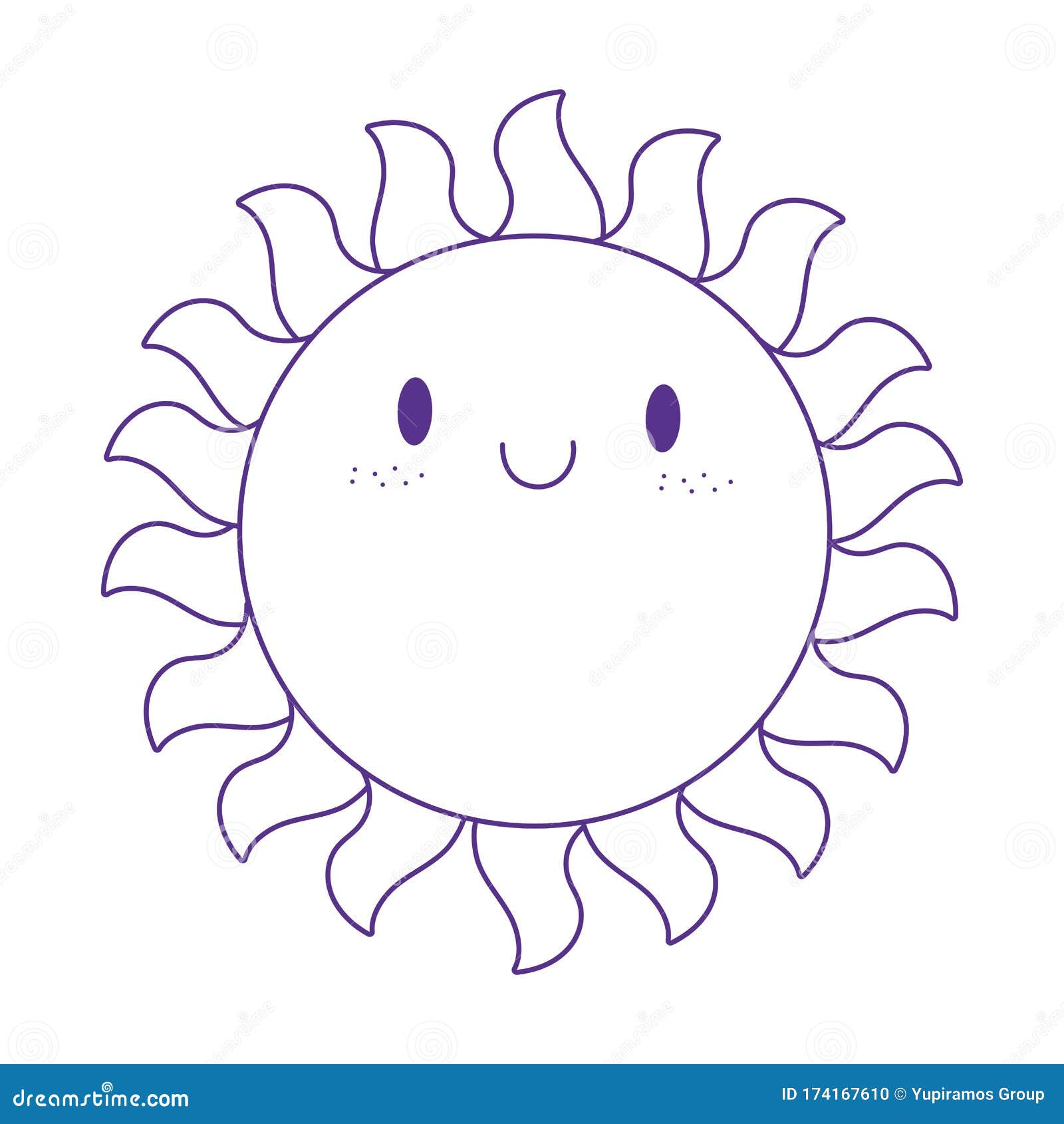 卡通太阳夏日气象图标设计白色背景线风格向量例证 插画包括有能源 光芒 照亮 阳光 晒裂 卡通太阳夏日气象图标设计白色背景线风格向量例证 插画包括有能源 光芒 照亮 阳光 晒裂