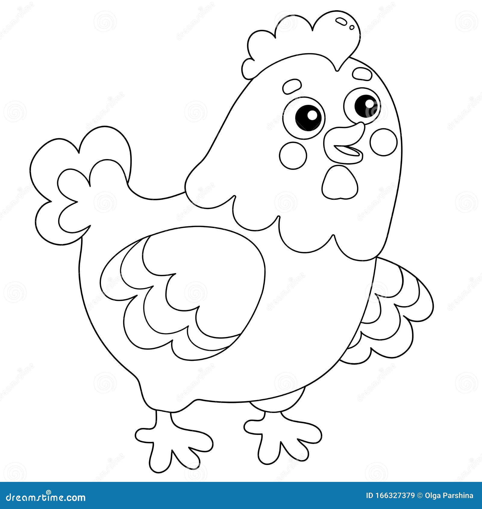 卡通鸡鸡的着色页农场动物儿童涂色书向量例证 插画包括有钉书匠 种田 茴香 国内 家畜