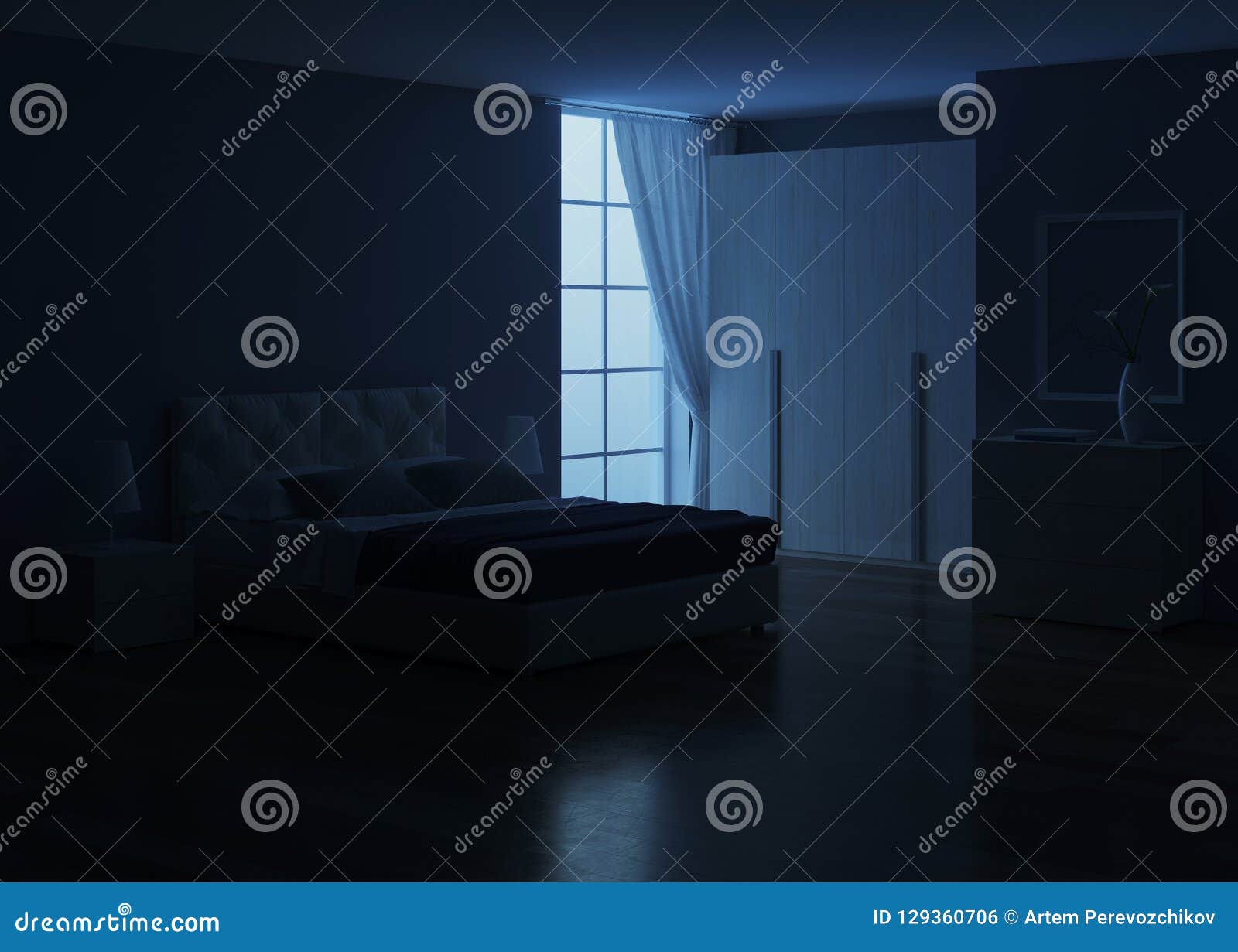卧室室内设计夜照明设备库存例证 插画包括有 卧室室内设计夜照明设备库存例证 插画包括有