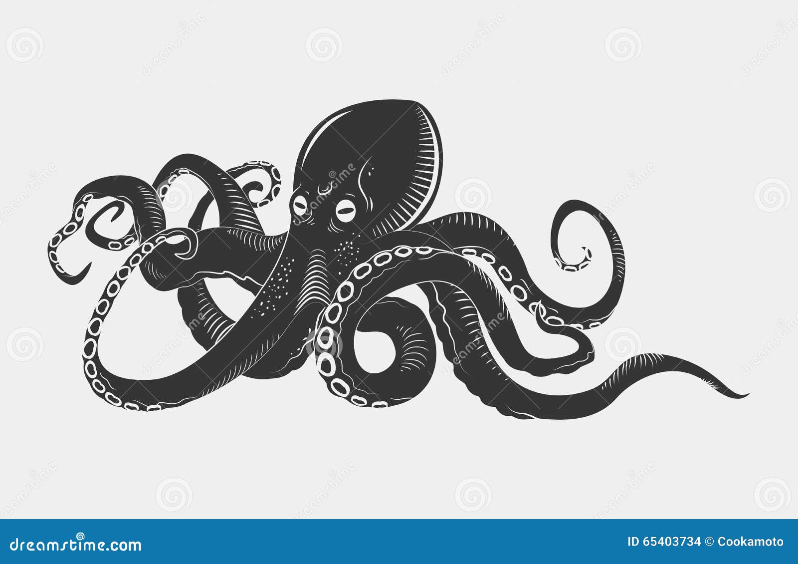 黑危险动画片章鱼字符与向量例证 插画包括有海洋 海运 吉祥人 乌贼 无脊椎 可笑 海报