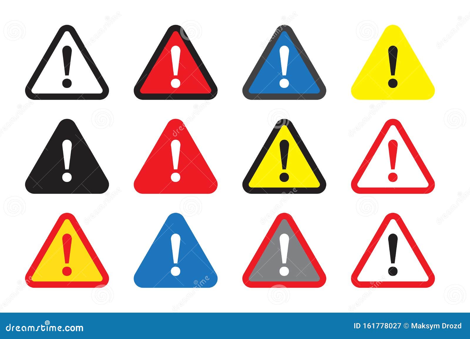 危险标志 警告标志 注意标志危险警告注意图标库存例证 插画包括有横穿 例证 信息 预防措施