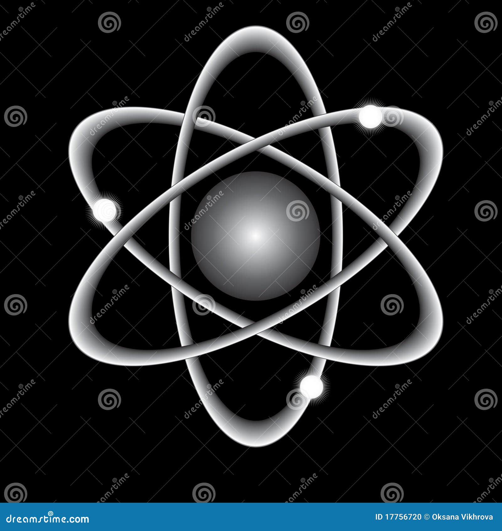Atom 向量例证 插画包括有建筑 物理 能源 分子 中子 电子 例证 化学 原子