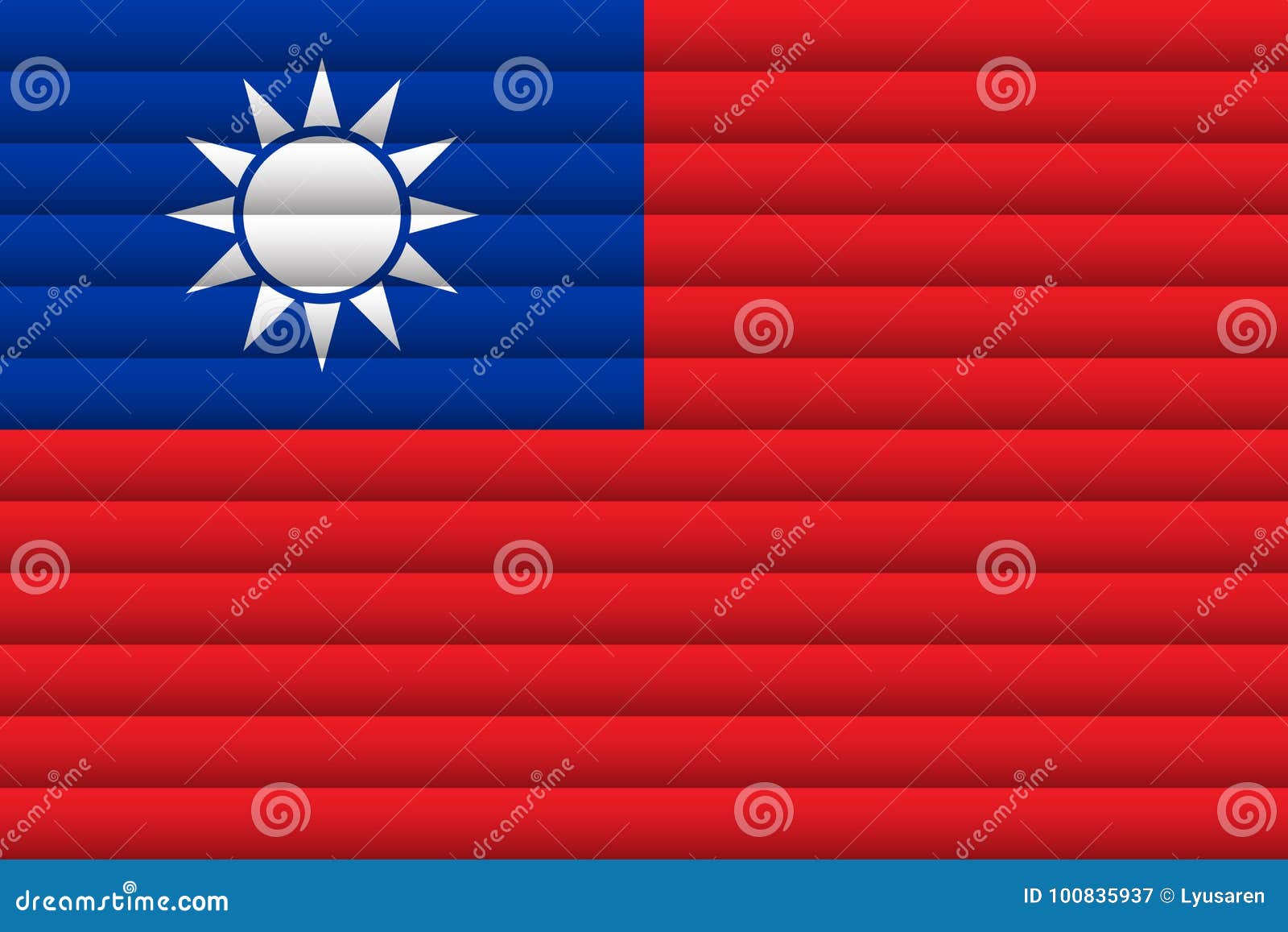 台湾国旗向量例证 插画包括有