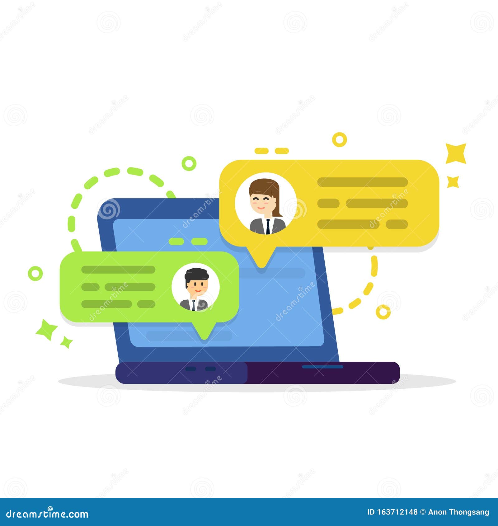 商务电话会议使用web的在线会议或讨论库存例证 插画包括有论述 总公司 创造性 起泡的 163712148