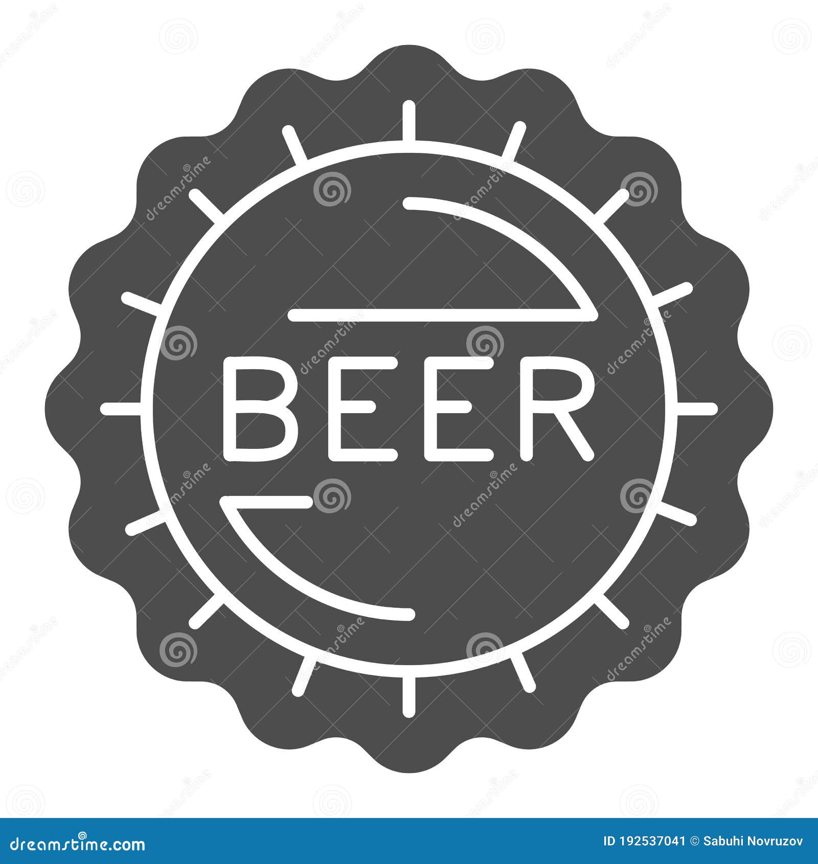 啤酒瓶盖实体图标工艺啤酒概念棒标白背景瓶盖图标字形图标向量例证 插画包括有工艺 圈子