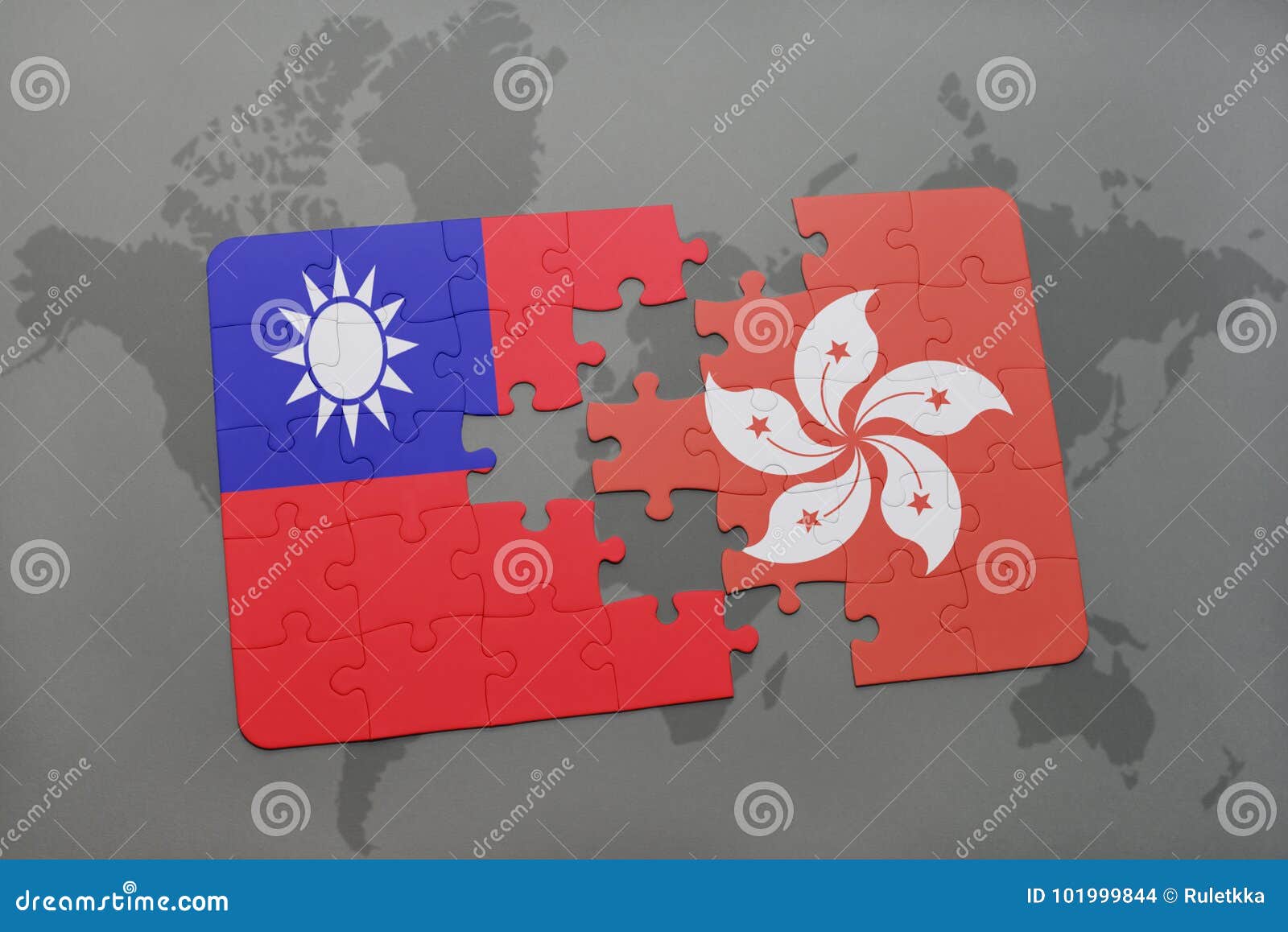 困惑与台湾和香港国旗世界地图背景的库存例证 插画包括有