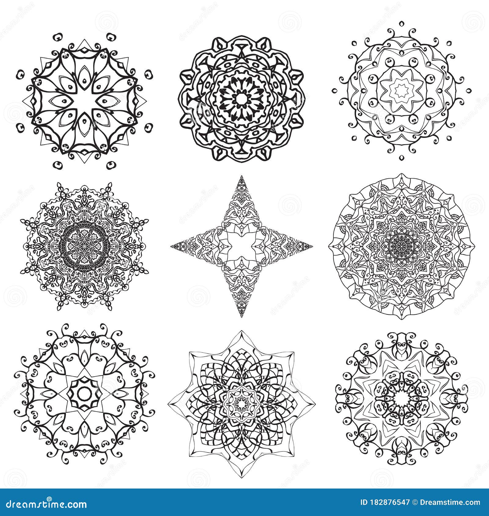 图案色素书的曼陀罗向量例证 插画包括有查出 一堆 着色 凝思 框架 艺术 图画 模式 182876547